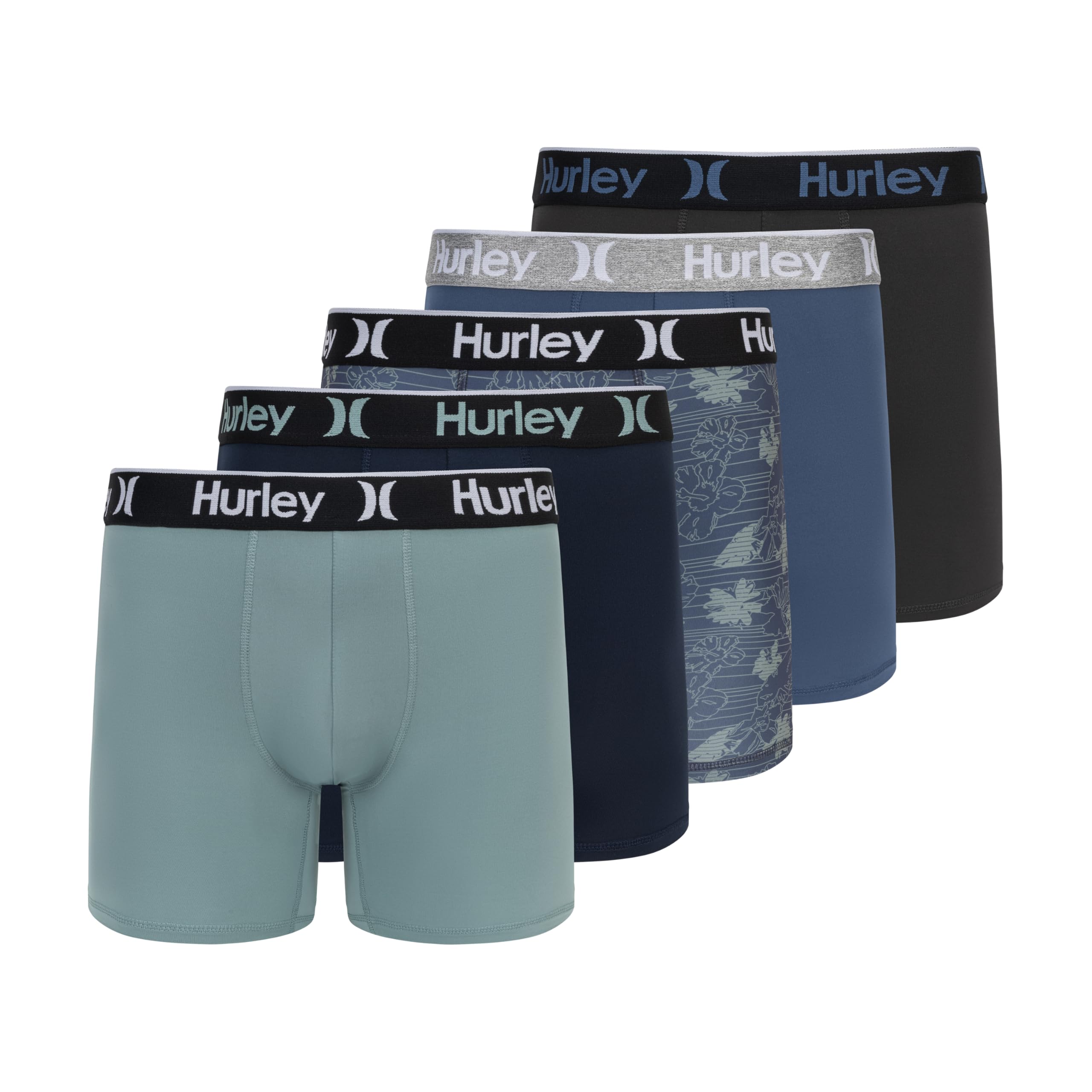 Hurley mens 5 Pack Stretch Boxer Briefs