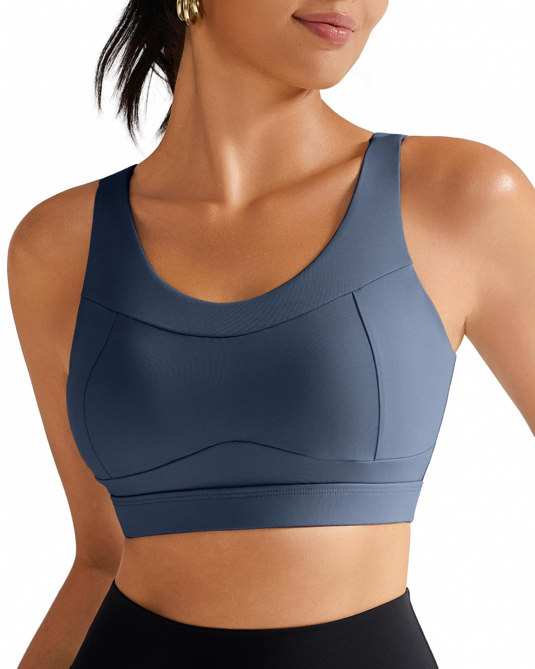 RUNNING GIRL High Impact Sports Bras for Women,Racerback Running Bra Workout Crop Tank Tops Longline Sports Bra Push up