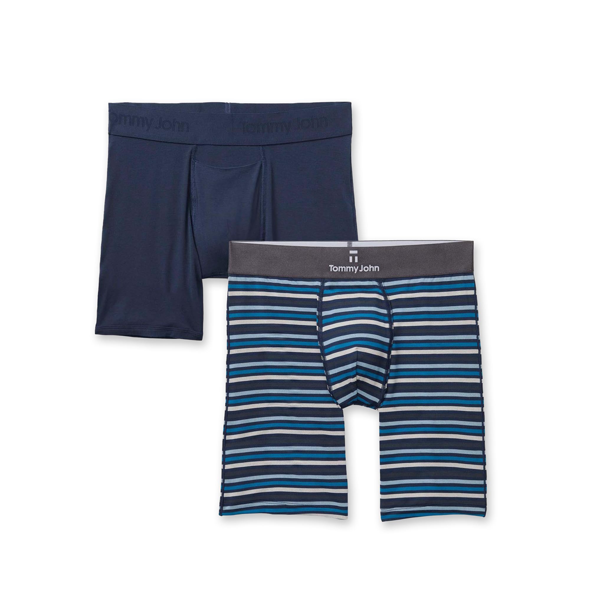 Tommy John Men's Mid-Length Boxer Briefs - Second Skin Fabric - 6" Inseam, Underwear with Contour Pouch and Quick Draw Fly