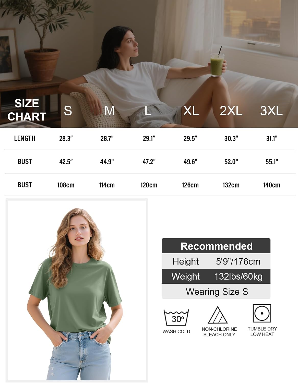 Kinglaman 5 Pack Womens Oversized T Shirts Crew Neck Loose Fit Short Sleeve Tshirts Summer Workout Plus Size Tee Tops