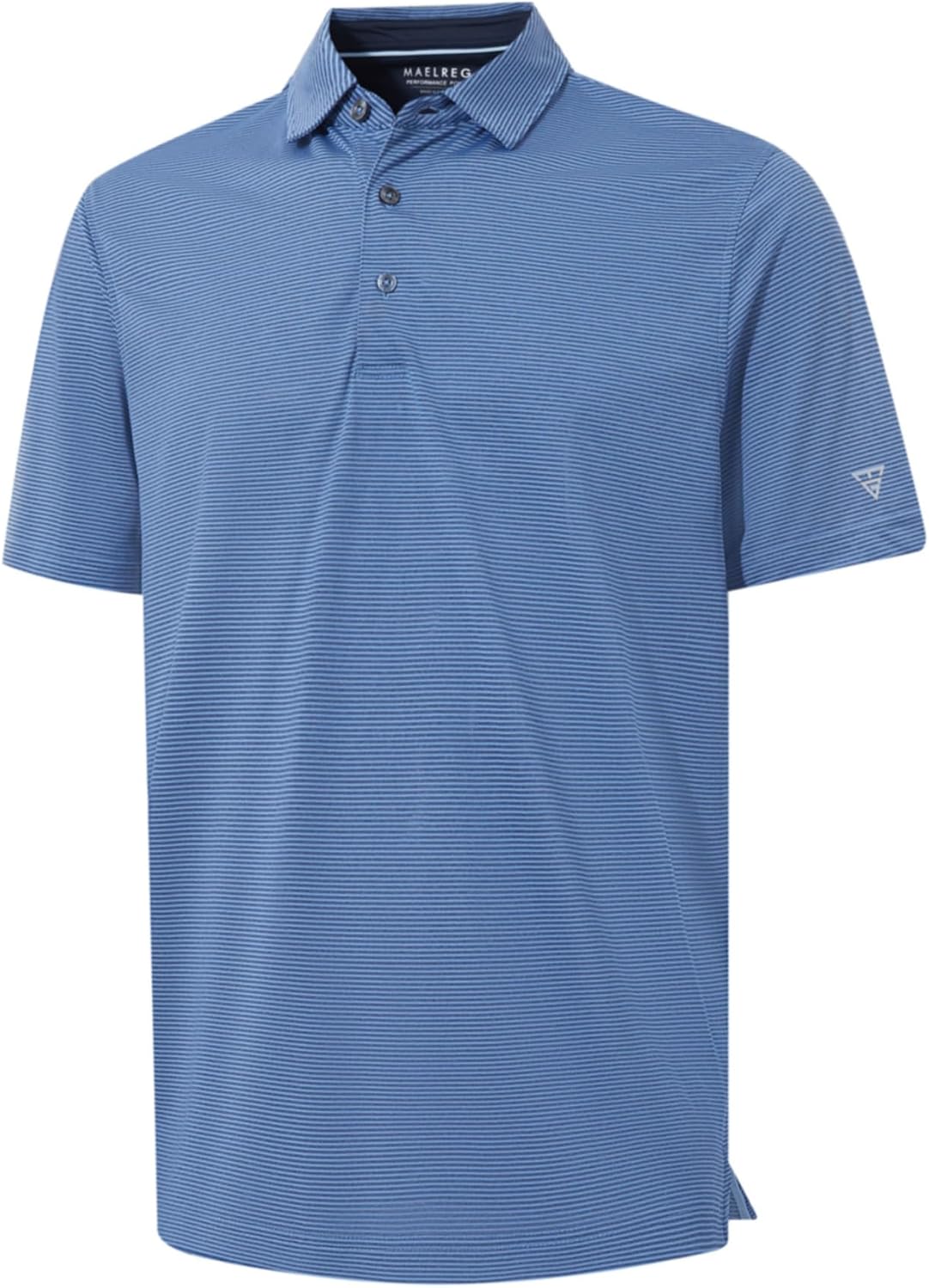M MAELREG Men's Jacquard Stripe Golf Shirts Quick Dry Performance Short Sleeve Moisture Wicking Polo Shirt for Men