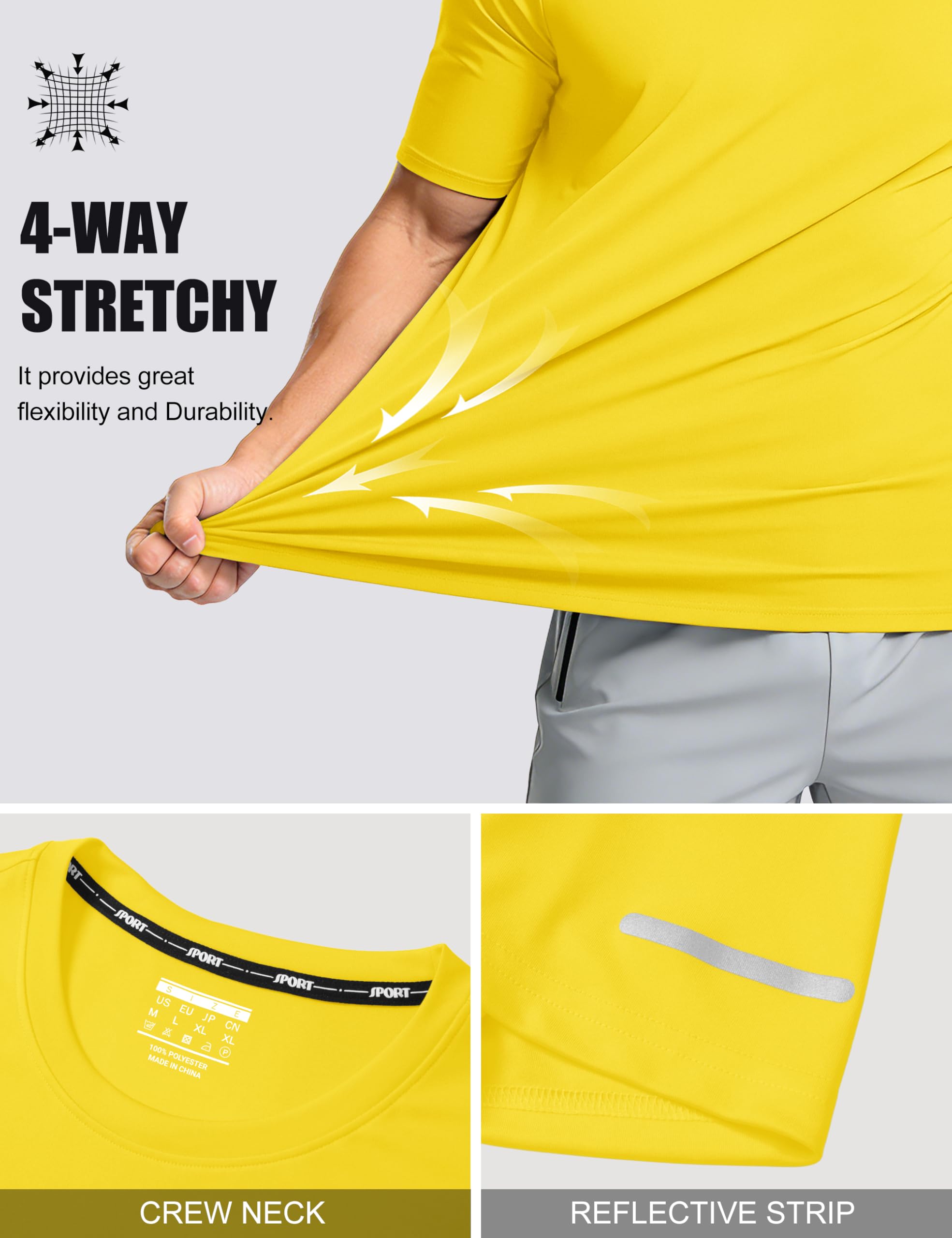 MAGCOMSEN Mens Workout Shirts Dry Fit Sun Protection Athletic Short Sleeve Shirt UPF 50+ Gym Running Swim Rash Guard Top