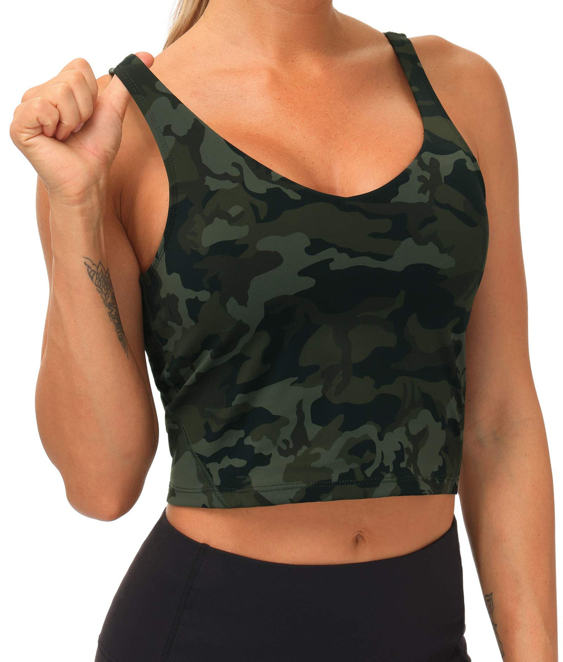 THE GYM PEOPLE Womens' Sports Bra Longline Wirefree Padded with Medium Support