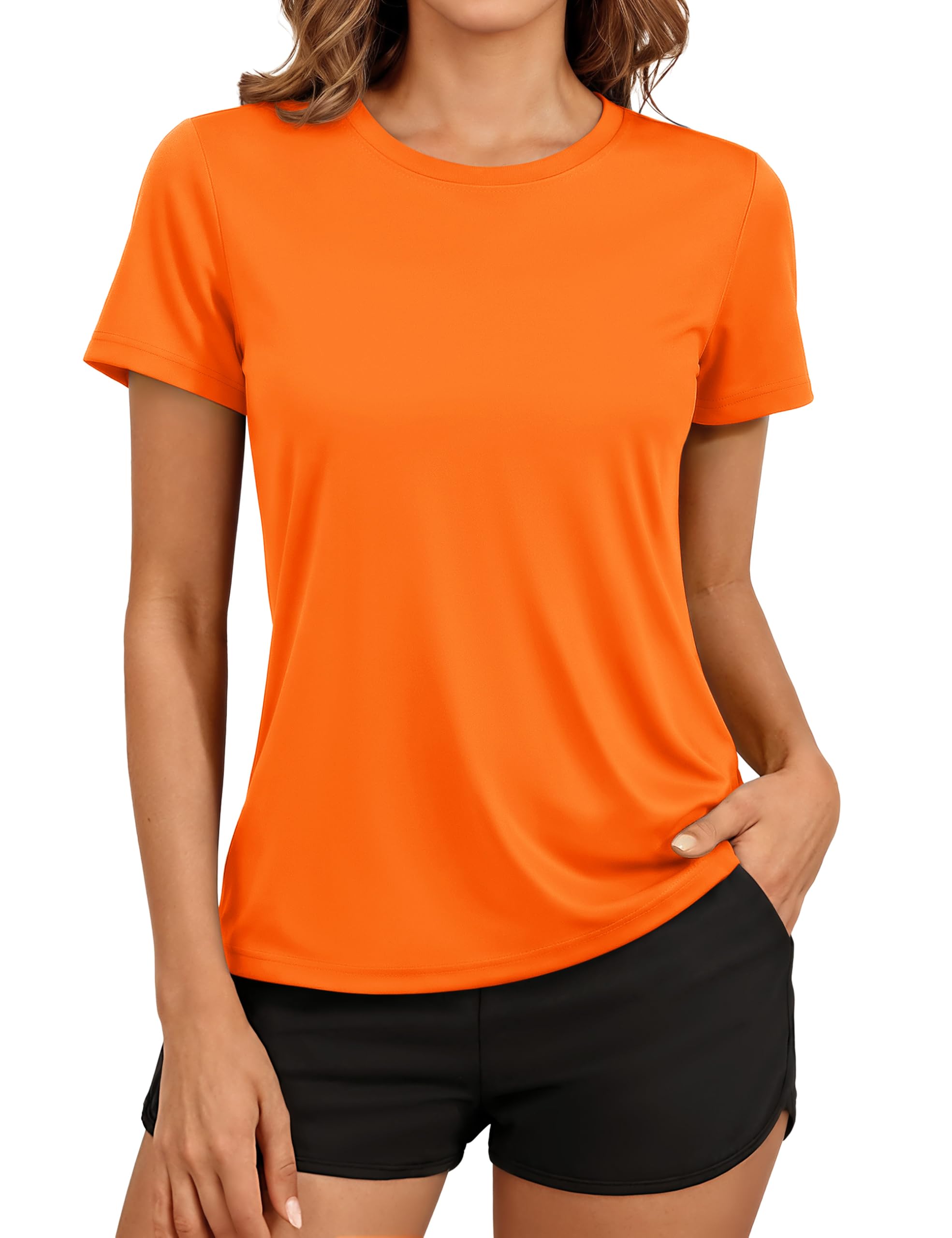TACVASEN Women's Short Sleeve Workout Shirts UPF 50+ Sun Protection Quick Dry Athletic Tops for Running Gym Tee
