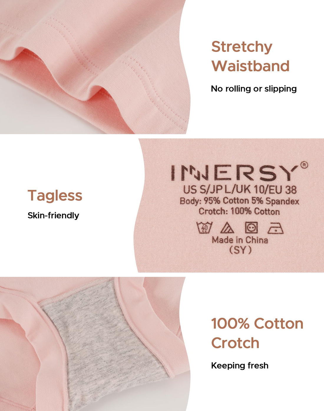 INNERSY Women's Boyshorts Underwear Cotton Soft Boxer Briefs 4-Pack