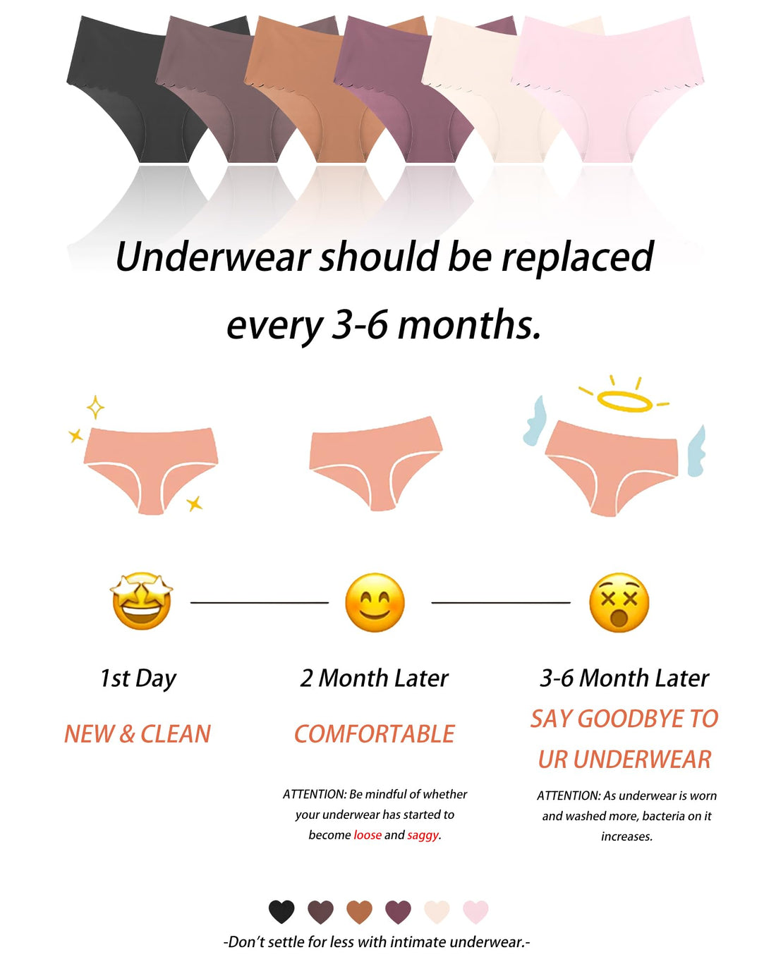 Sth Big High Waisted Seamless Underwear for Women No Show Panties Cheeky Scalloped Edge Bikini Breathable Briefs 6 Pack