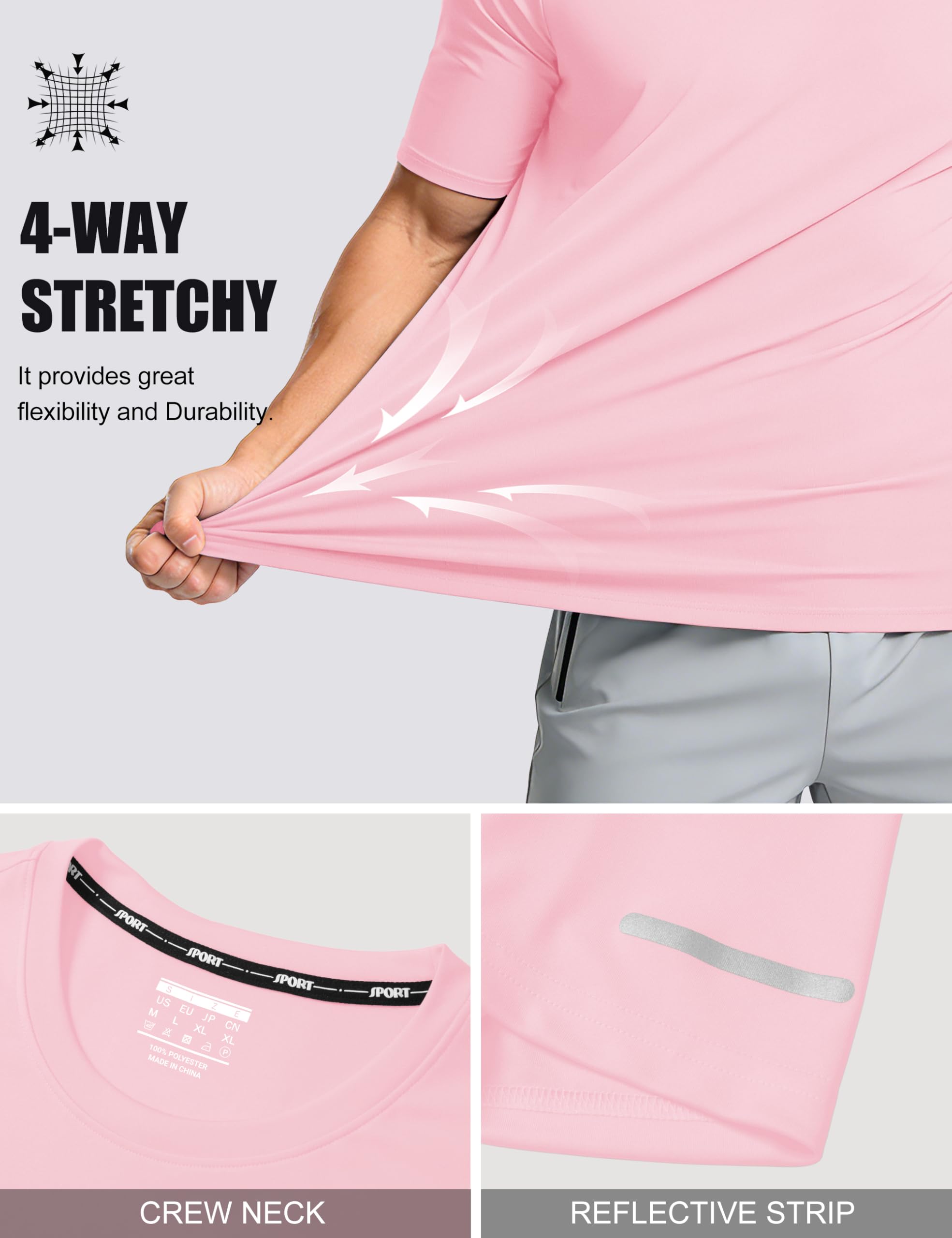 MAGCOMSEN Mens Workout Shirts Dry Fit Sun Protection Athletic Short Sleeve Shirt UPF 50+ Gym Running Swim Rash Guard Top