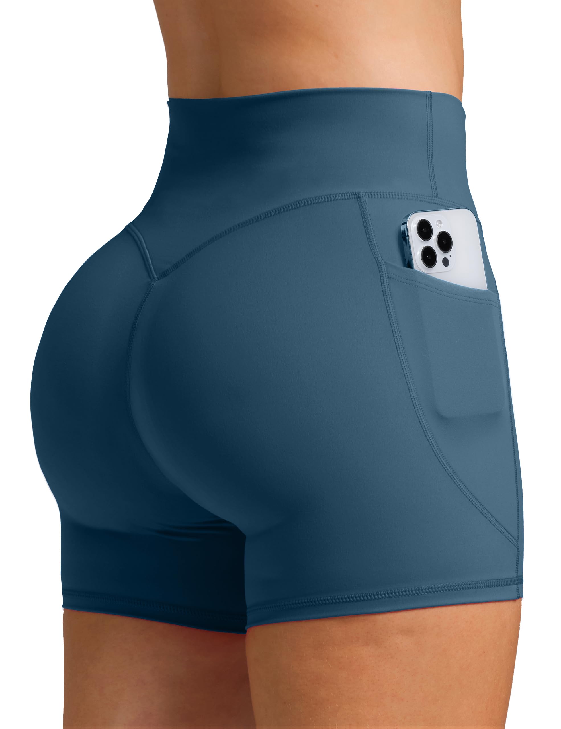 Olmlmt Biker Shorts Women 4.5" with Pockets High Waisted Spandex Yoga Workout Shorts
