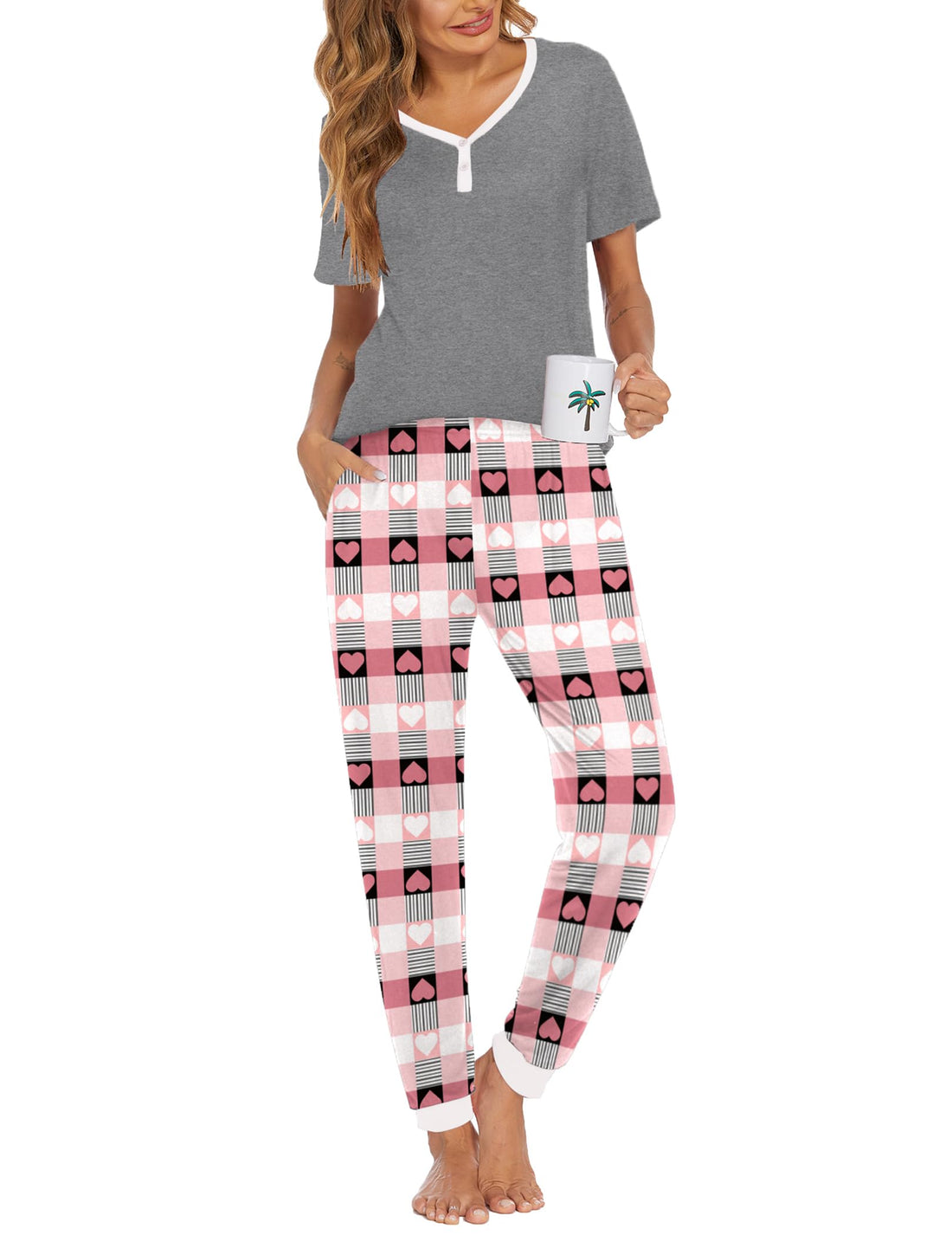 Ekouaer Pajamas for Women Set 2 Piece Fall Sleepwear with Pockets