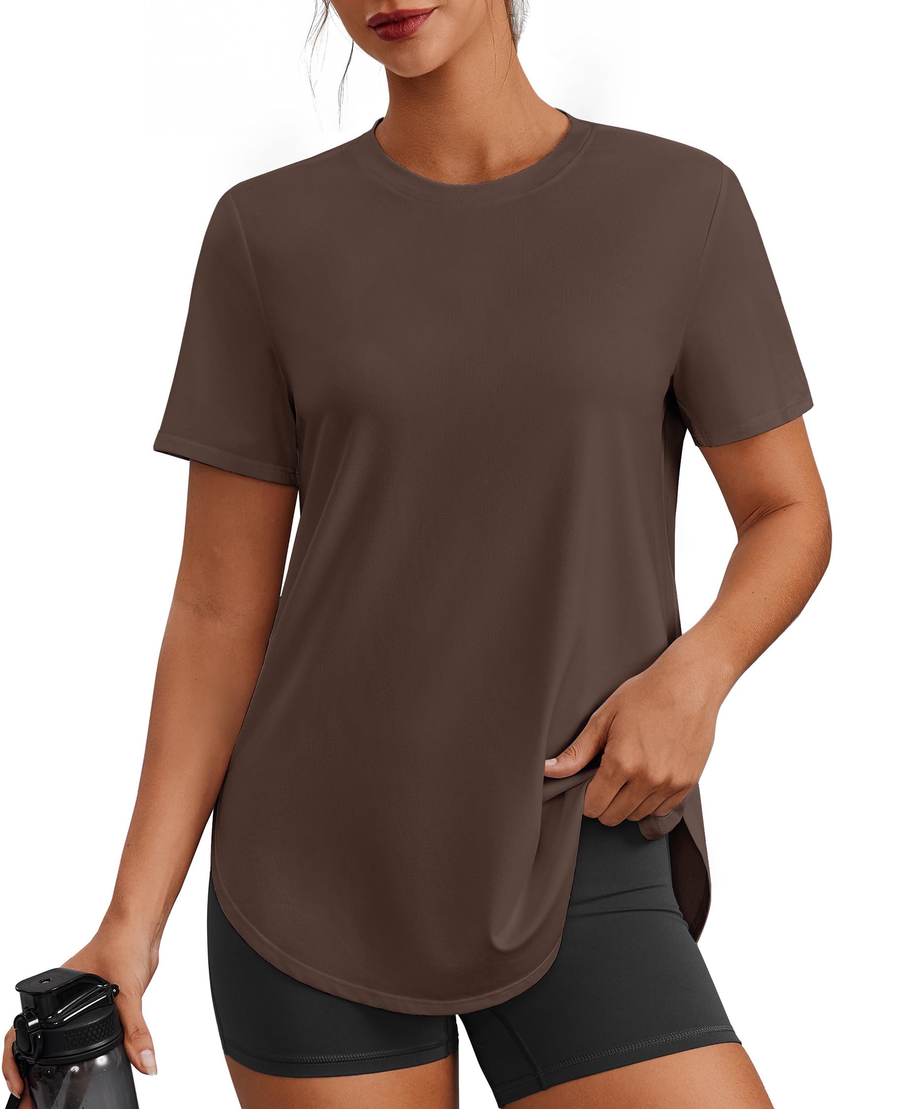 PINSPARK Workout Tops for Women Short Sleeve Athletic Shirts UPF 50+ Quick Dry Running Outfits for Exercise Gym Hiking S-3XL