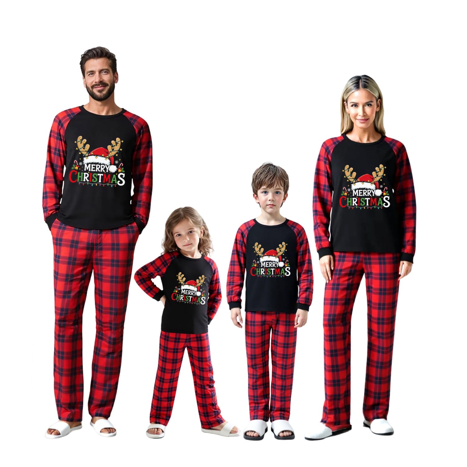 Family Christmas Match Pajamas Christmas Family Pjs Sets With Pocket