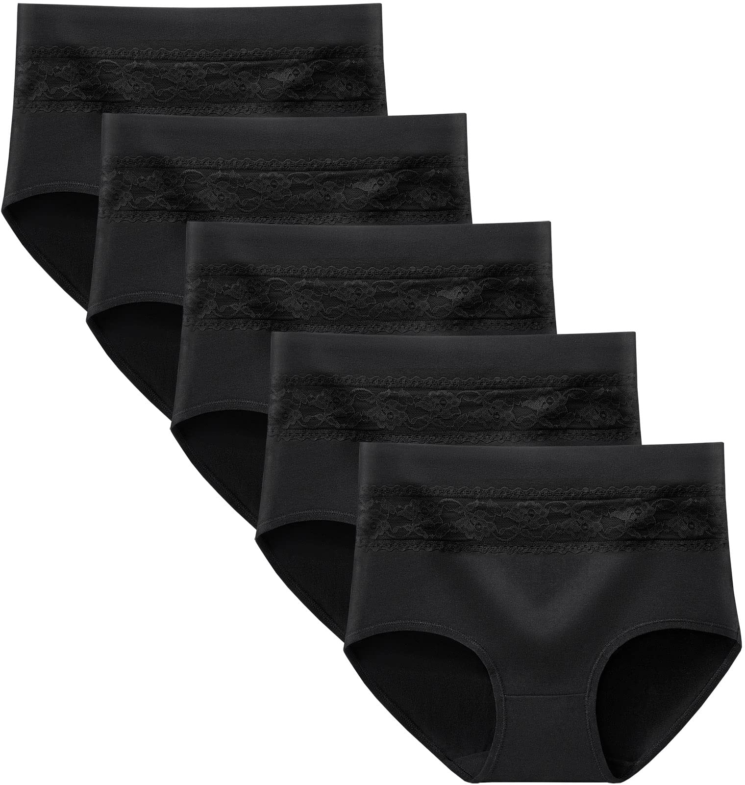 Women's Underwear Cotton Tummy Control High Waisted Underwear Soft Breathable Full Coverage Panties Multipack