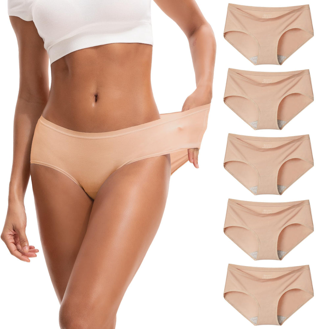 INNERSY Women's No Show Modal Underwear Quick Dry Panties 5-Pack