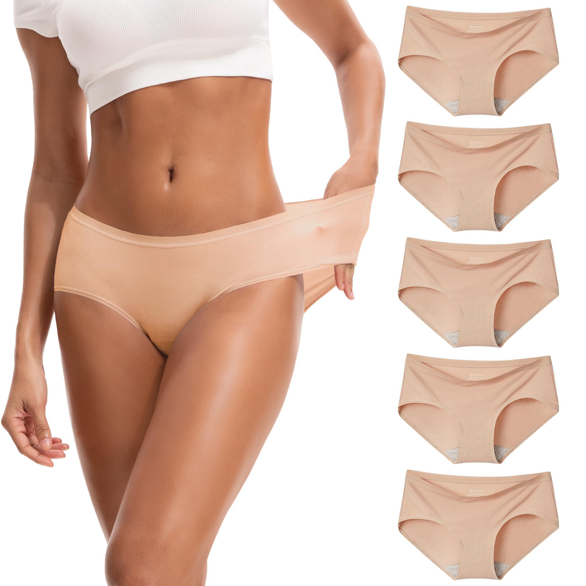 INNERSY Women's No Show Modal Underwear Quick Dry Panties 5-Pack