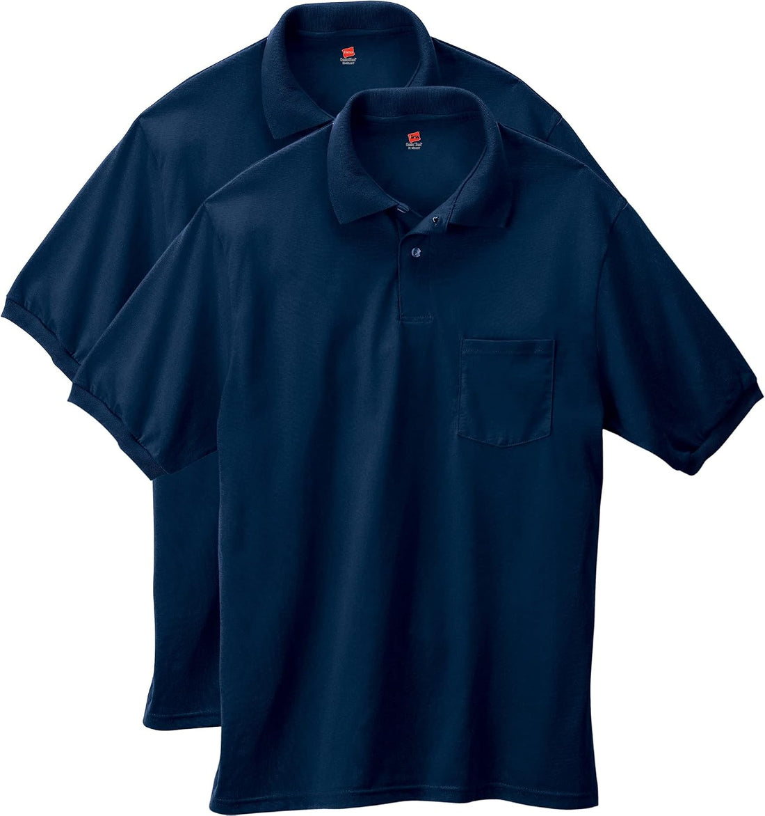 Hanes Men's Short Sleeve Jersey Pocket Polo (Pack of 2)