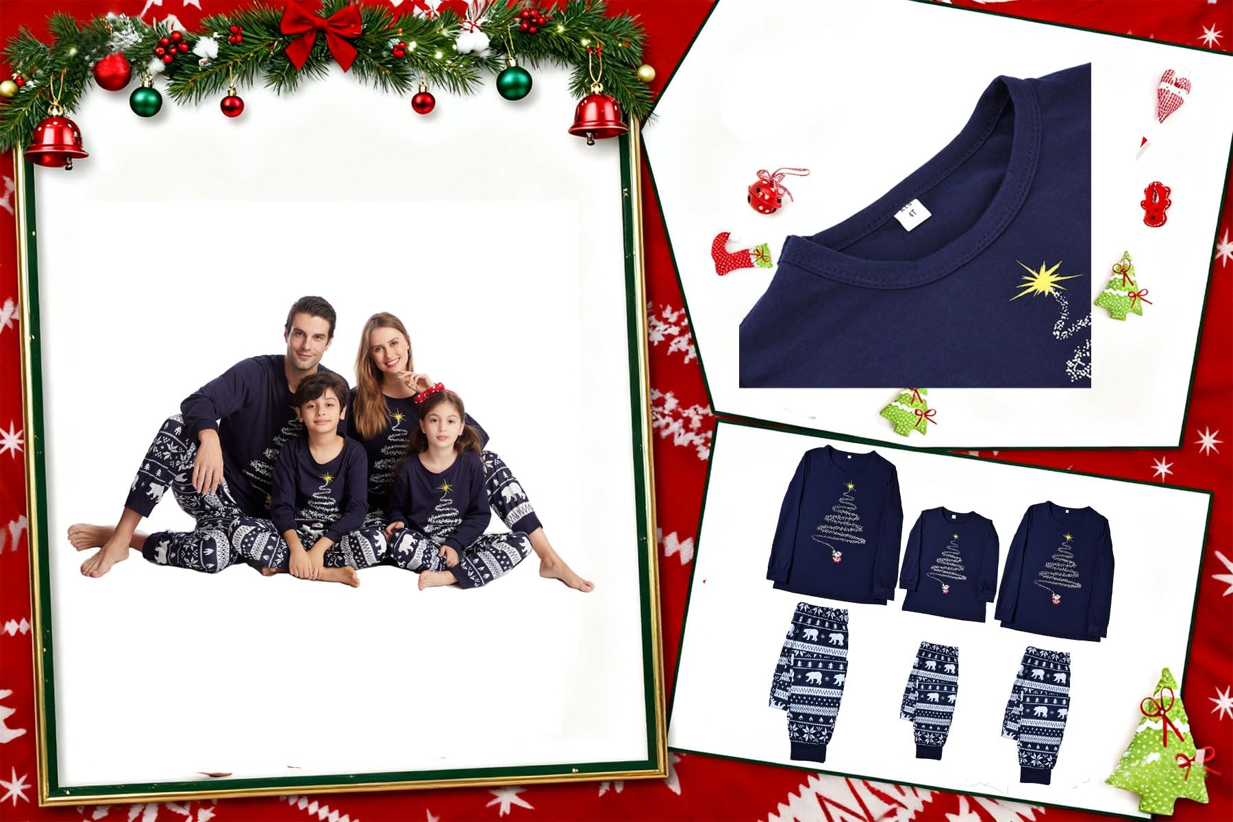 Family Christmas Pajamas Matching sets,Matching Christmas Pajamas Set for family,Womens Sleepwear, Xmas PJS Set