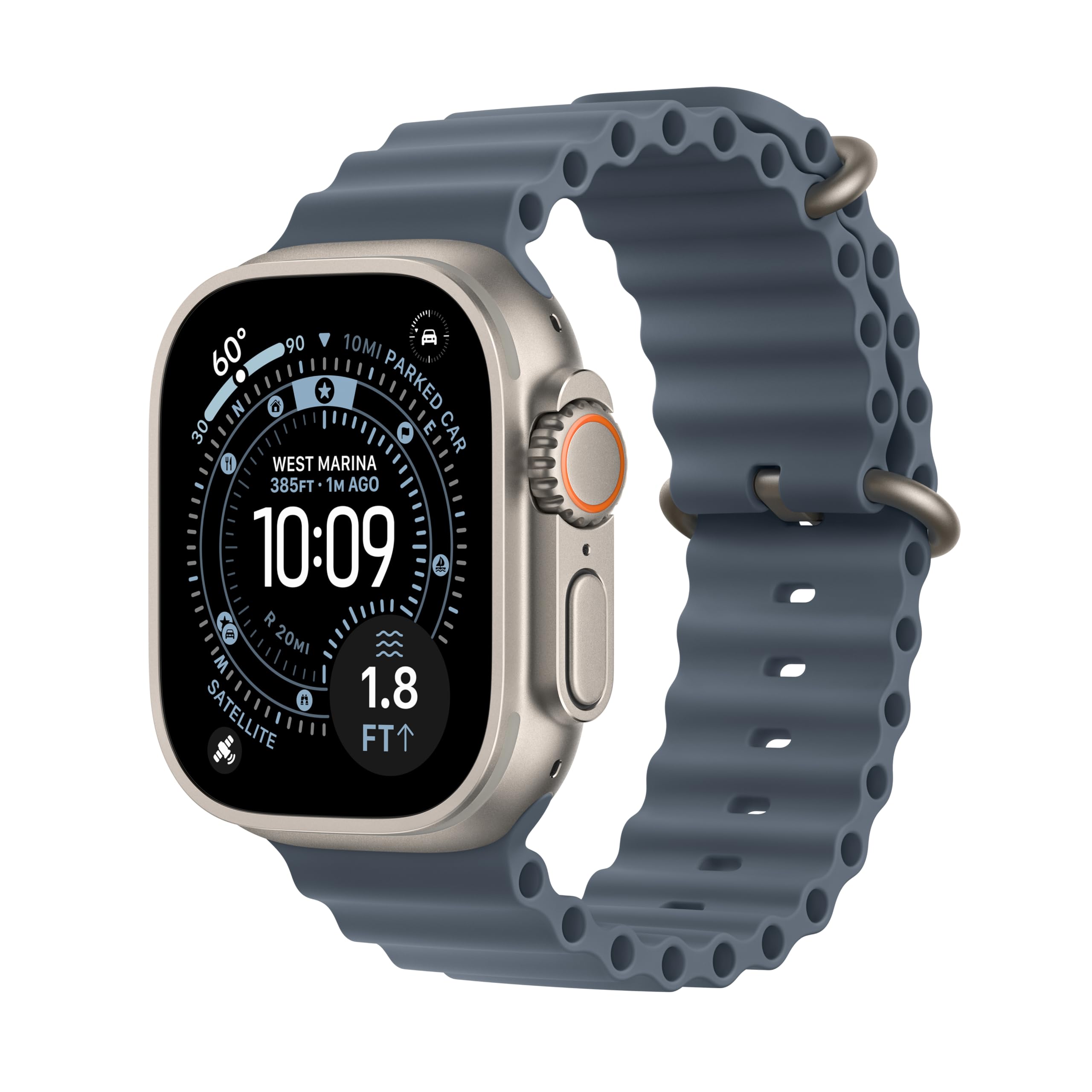 Apple Watch Ultra 3 [GPS + Cellular 49mm] Running & Multisport Smartwatch w/Rugged Titanium Case w/Black Ocean Band. Satellite Communications, Advanced Health & Fitness Tracking