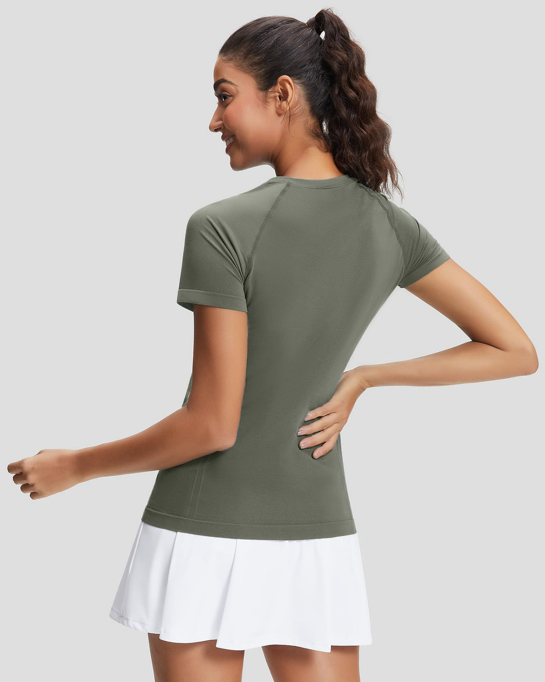 Stelle Womens Workout Tops Short Sleeve Seamless Athletic Shirts Yoga Gym Running T-Shirts