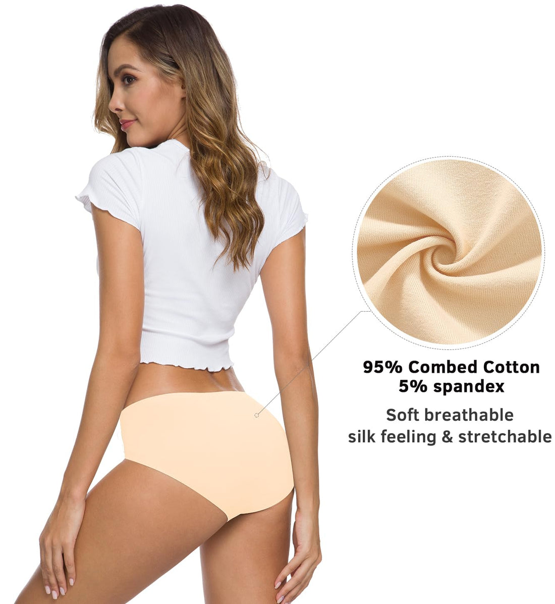 Altheanray Womens Underwear Cotton Underwear for Women Seamless Hipster Bikini Briefs Panties 6 Pack