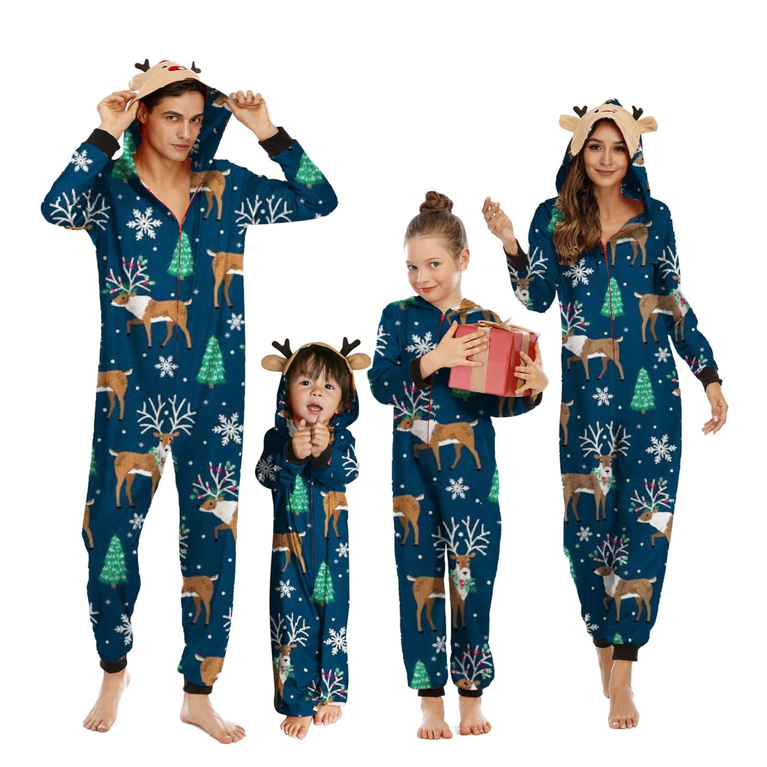 Neufigr Family Christmas Pajamas Matching Sets, Xmas PJs Mathching Set, Holiday Family Sleepwear Sets Long Sleeves Onesies
