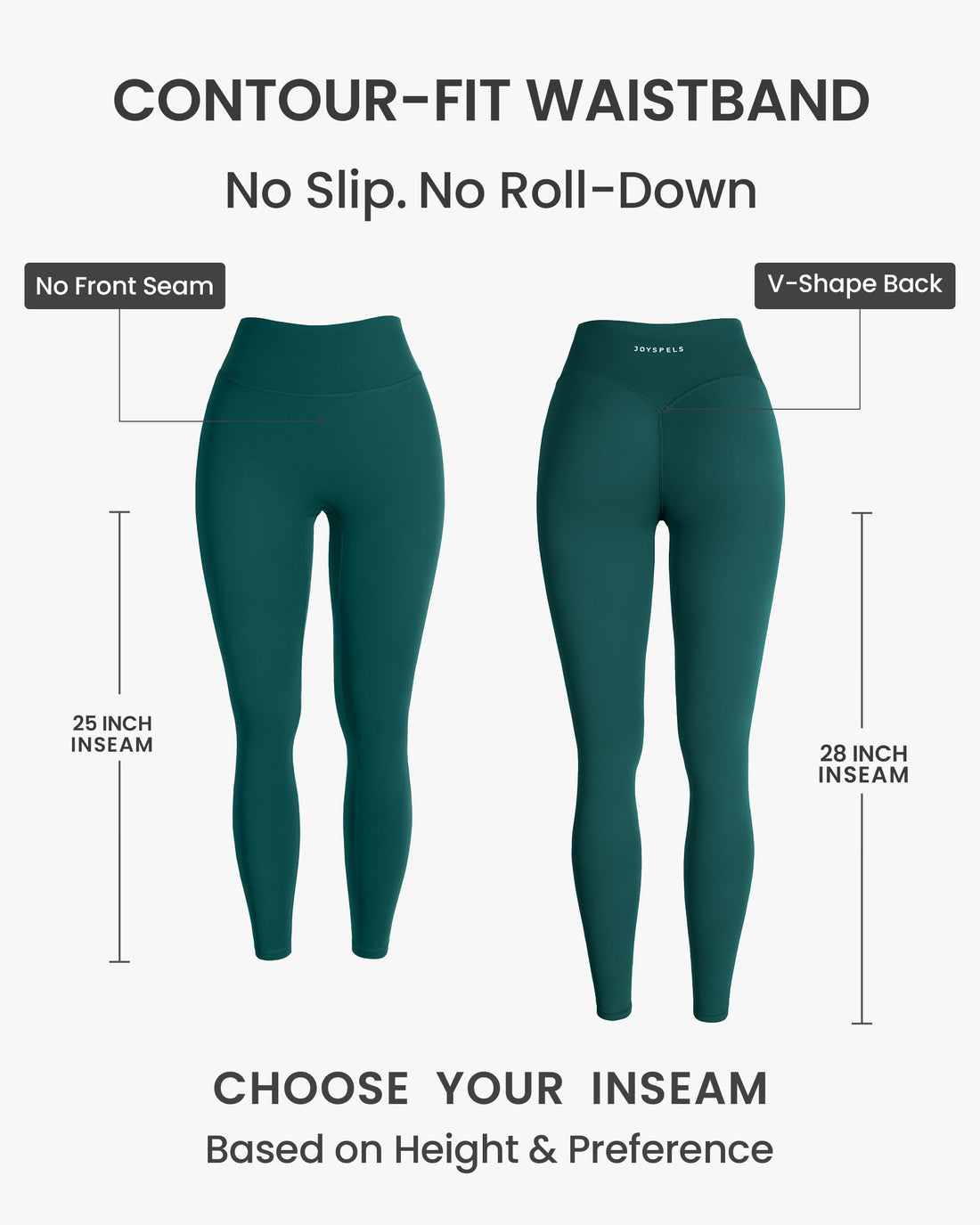 JOYSPELS Womens No Front Seam Workout Hidden Scrunch Legging 25"/ 28" High Waisted Booty Lifting Tummy Control Gym Yoga Pants