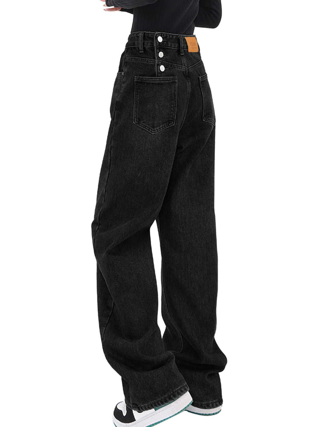 EMMIOL Women Baggy Jeans High Waist Boyfriend Streetwear Vintage Jeans Wide Leg Denim Pants