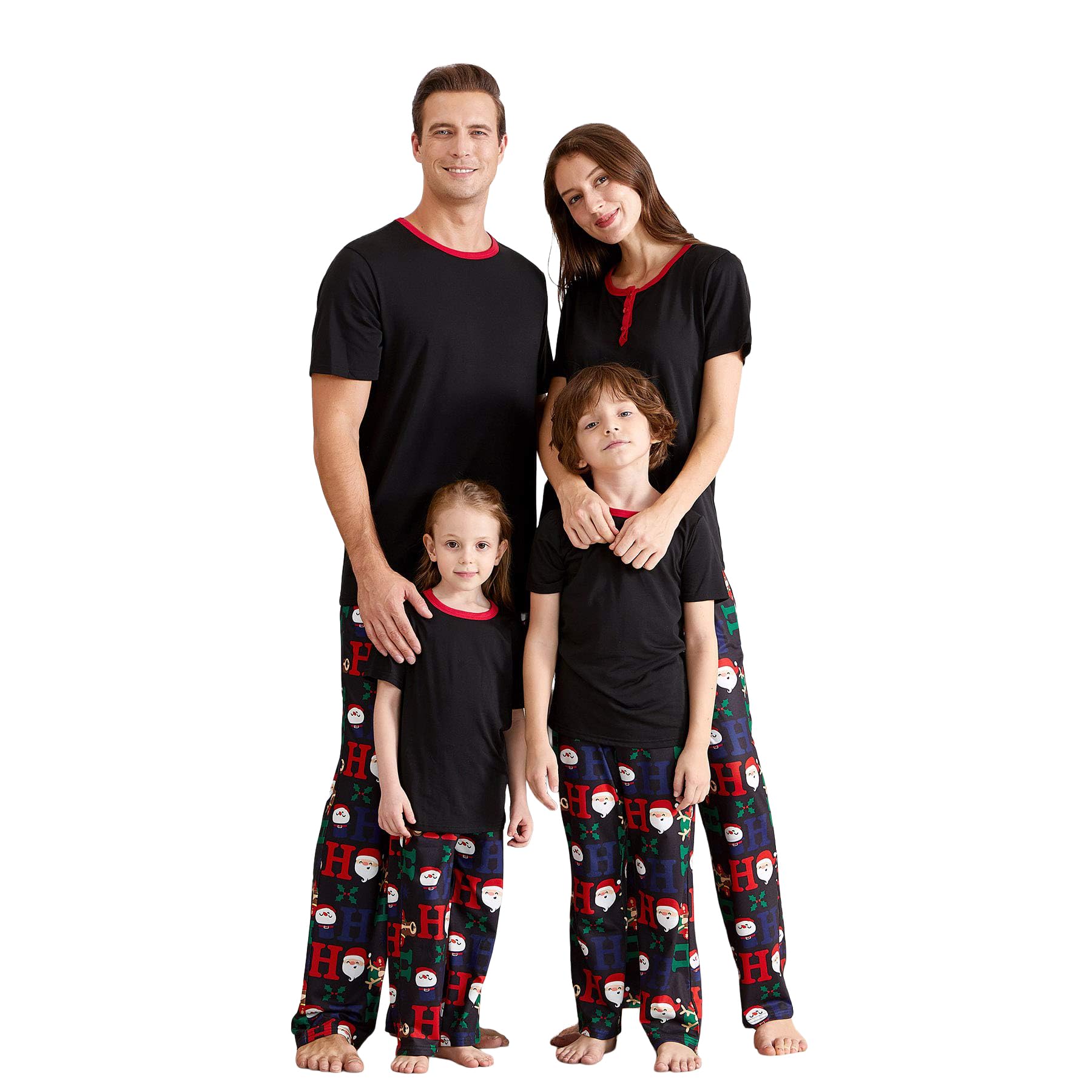 IFFEI Family Christmas Pajamas Matching Sets with Short Sleeve Tops