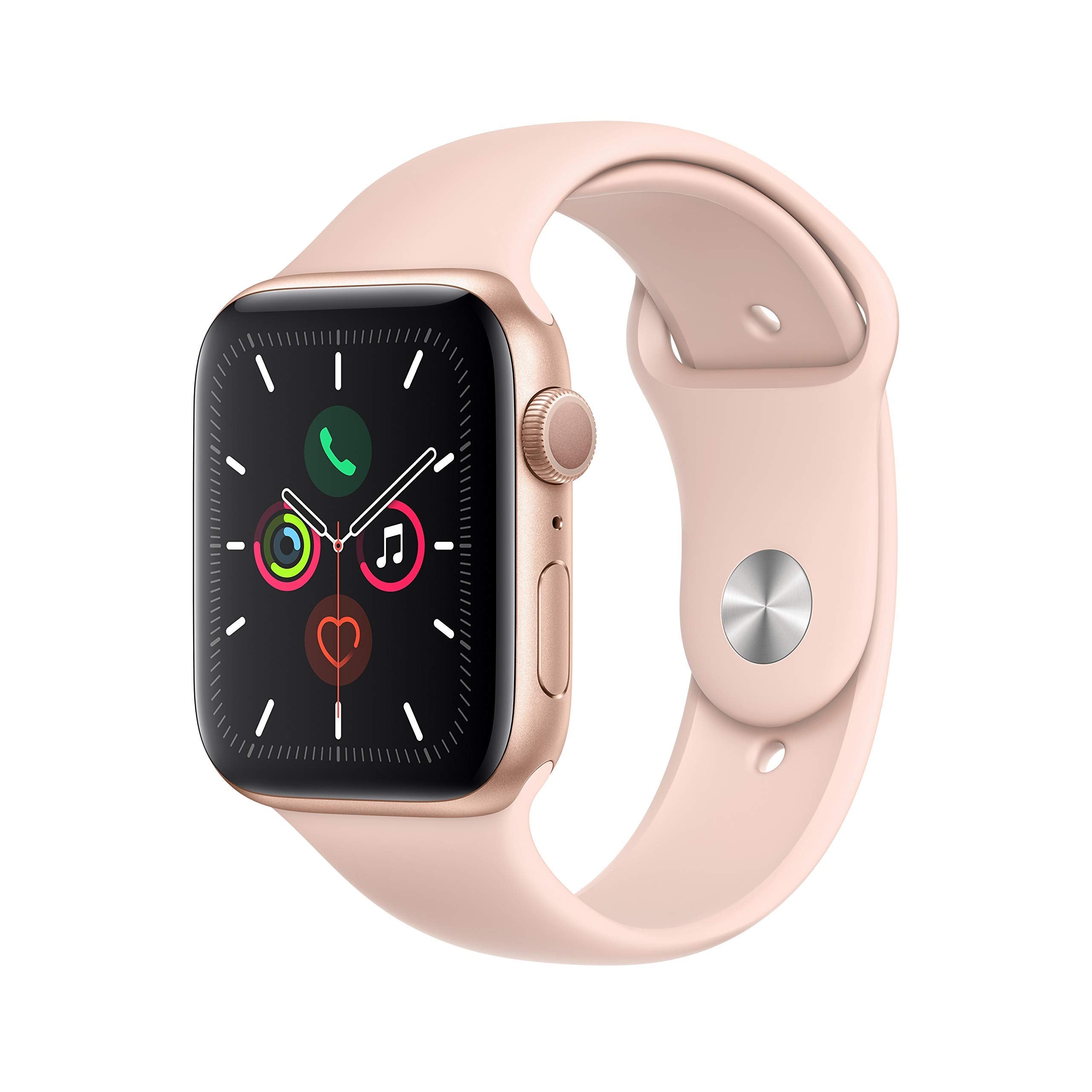 Apple Watch Series 5 (GPS, 44MM) - Space Gray Aluminum Case with Black Sport Band (Renewed)