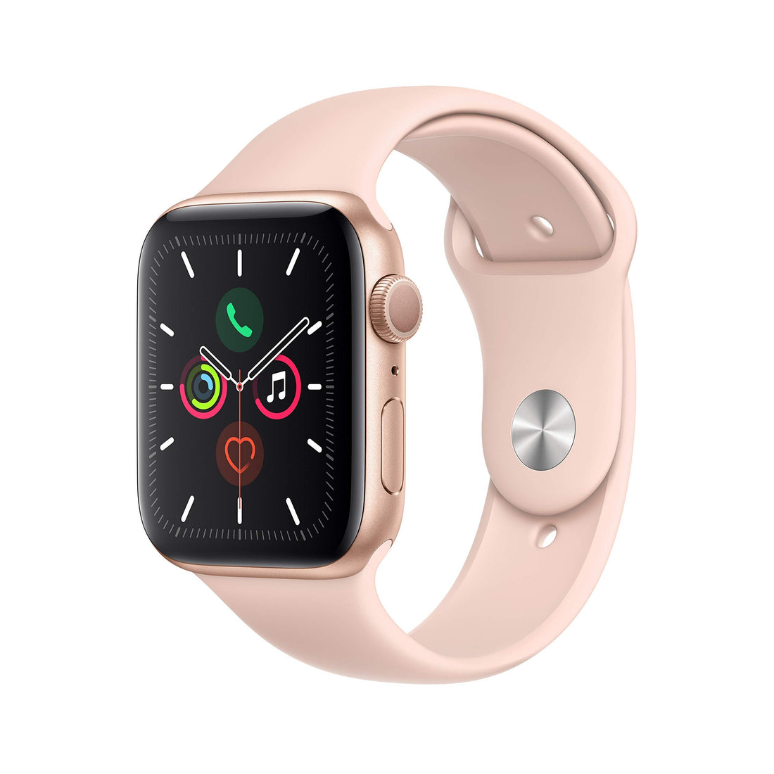 Apple Watch Series 5 (GPS, 44MM) - Space Gray Aluminum Case with Black Sport Band (Renewed)