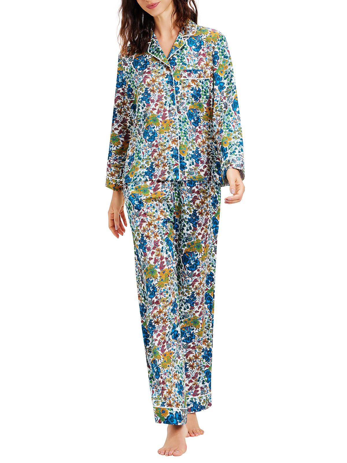 Lonxu Womens Satin Pajama Set Button Down Sleepwear Long Pj XS-3XL