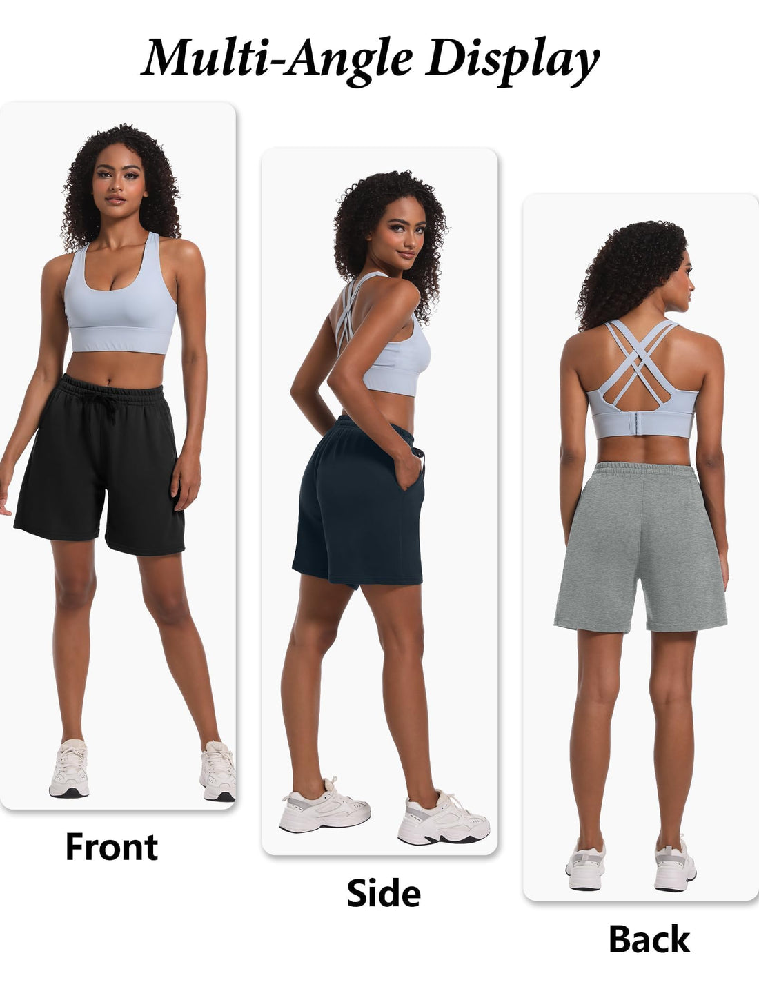 Dalavch 4 Pack Women's Summer Sweat Shorts Cotton Drawstring with Pockets | Comfy, Casual, Lounge, Sport, Athletic, Travel, Basketball, Jogger, Loose Fitting, Knit, Active Wear, Bermuda, Shorts