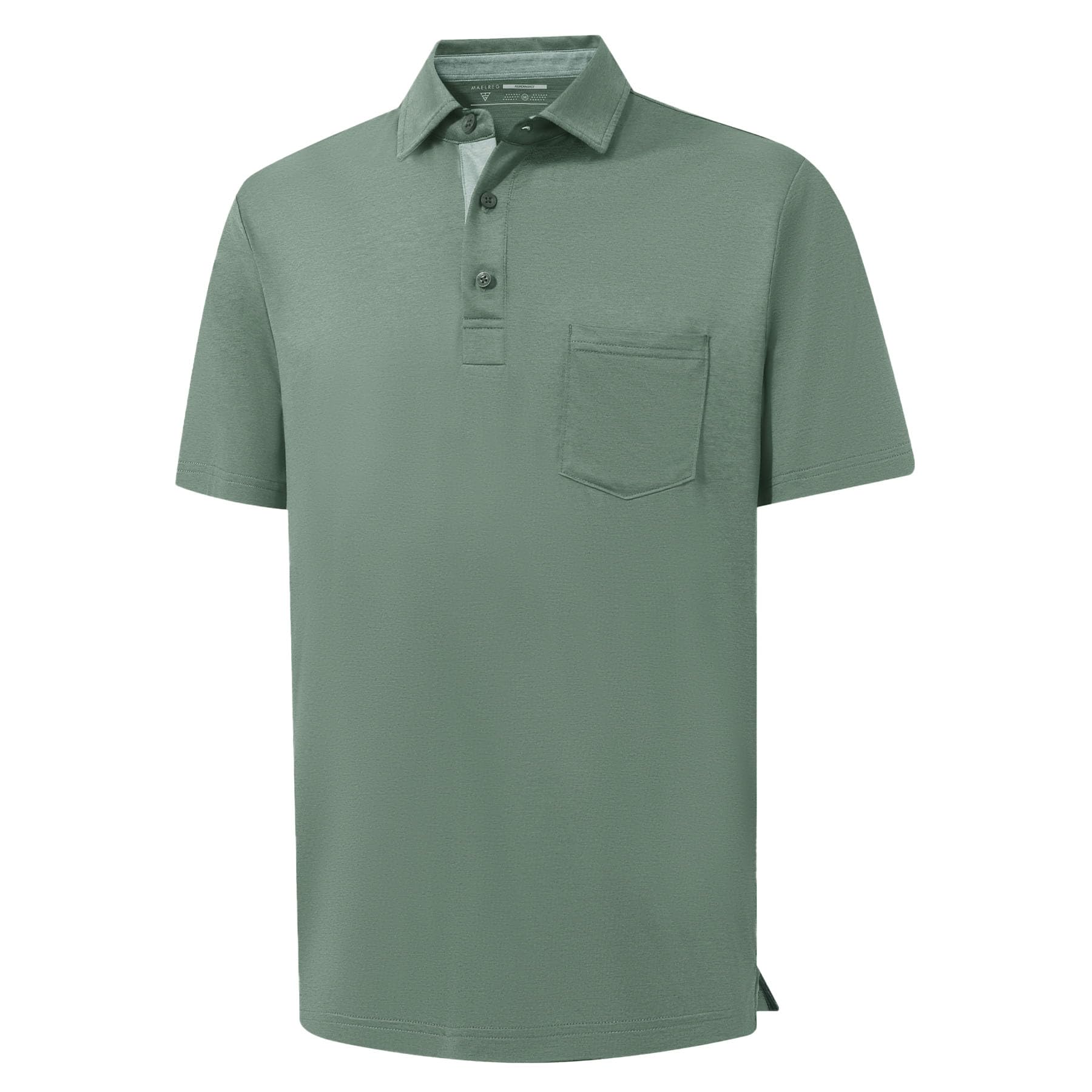 M MAELREG Golf Shirts for Men Dry Fit Performance Lightweight Heather Contrast Collar Mens Polo Shirts Short and Long Sleeve