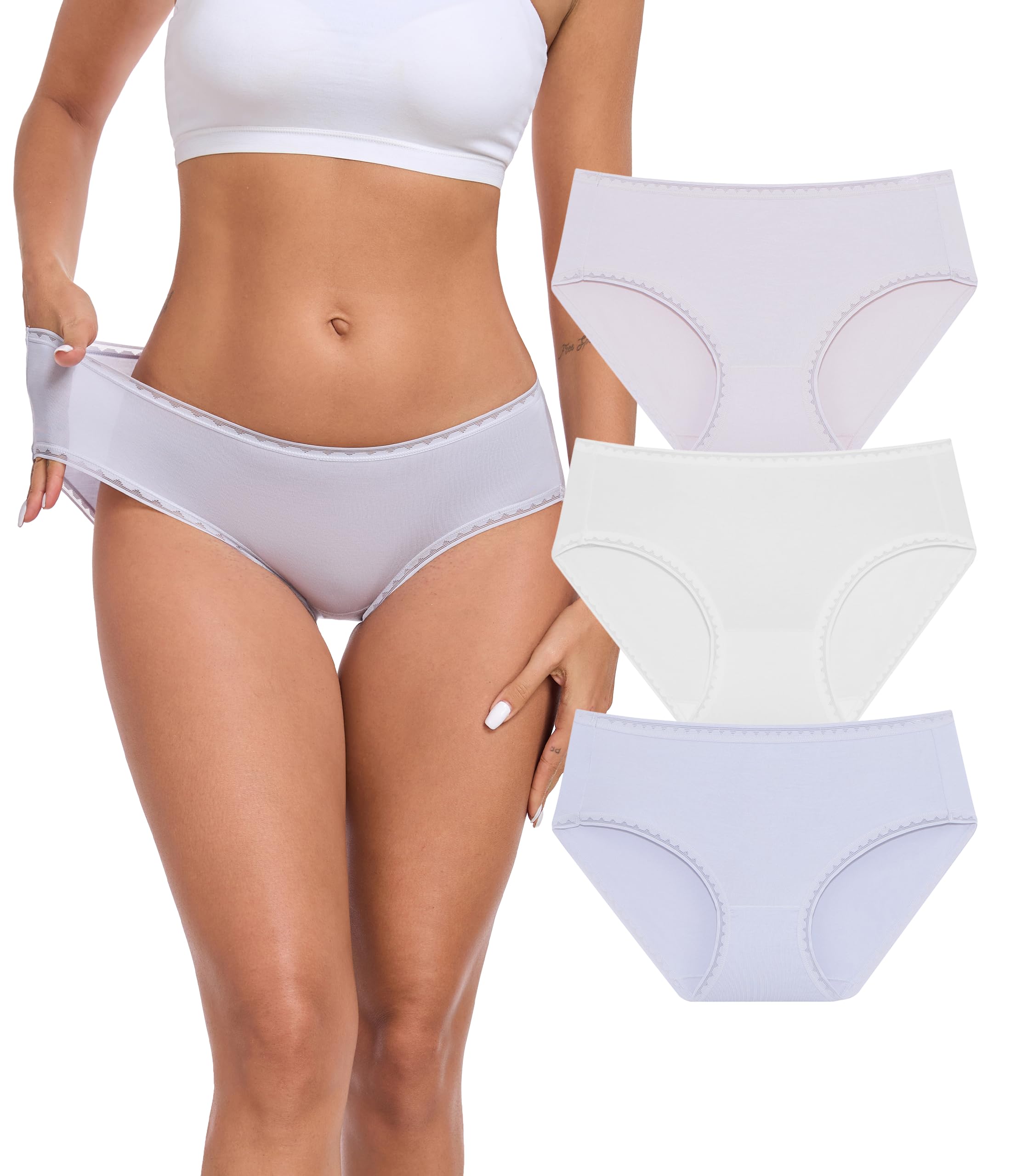 ANLIQI Modal Hipster Underwear Women Soft Moisture Wicking Panties 3/6 Pack