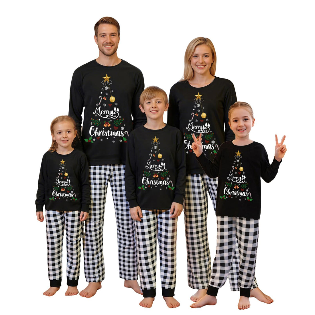 OAKFashion Christmas Pajamas for Family, Xmas Pajamas Family Christmas Pjs Matching Sets Holiday Nightwear Jammies