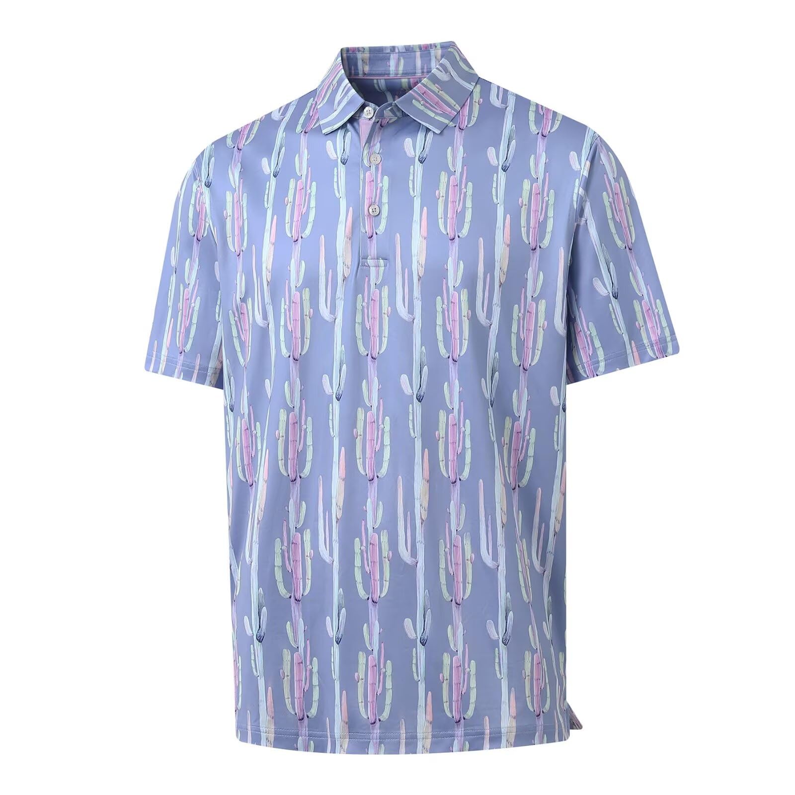 M MAELREG Mens Golf Shirt Short Sleeve Dry Fit Print Moisture Wicking Performance Patterns Collared Polo Shirt