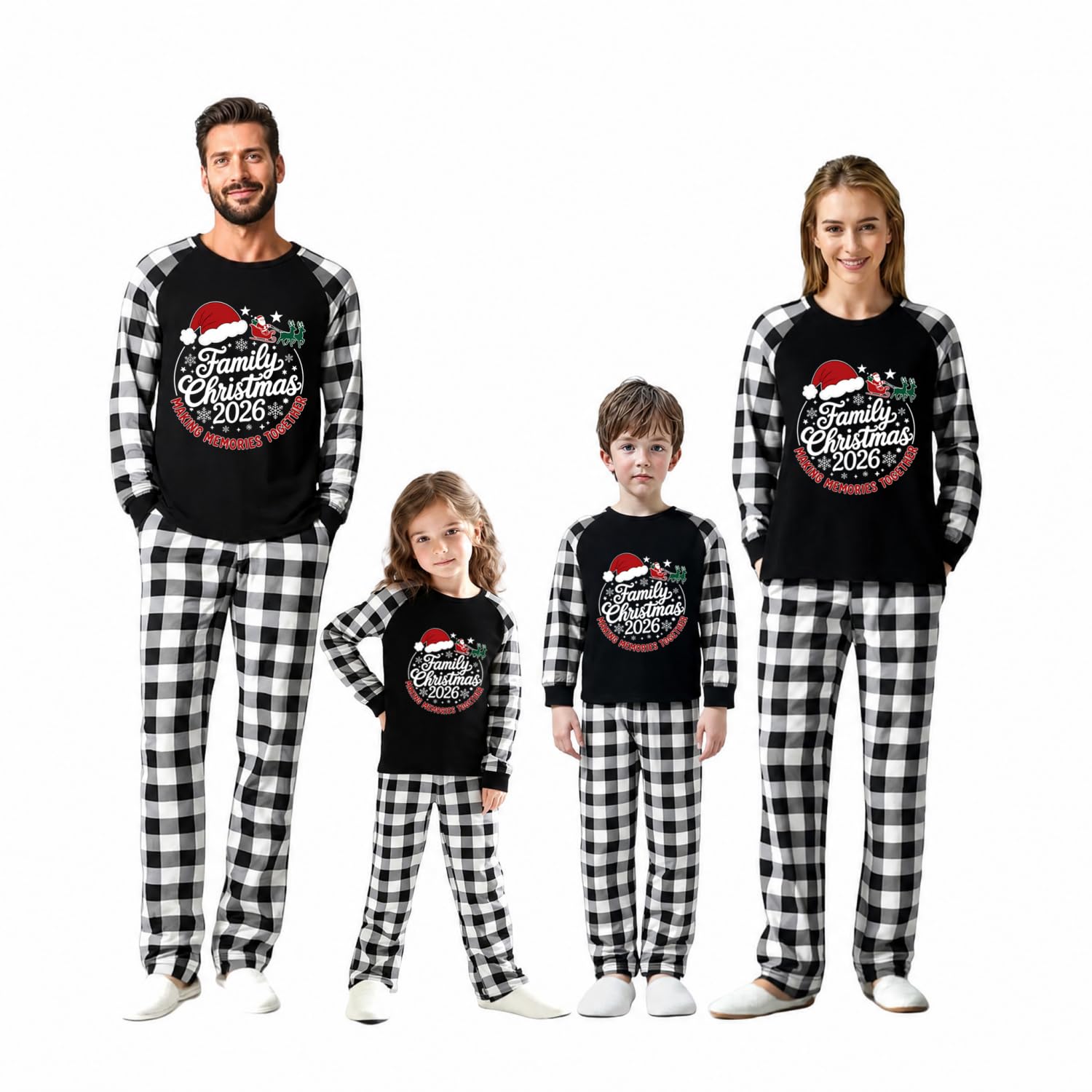 Family Christmas Match Pajamas Christmas Family Pjs Sets With Pocket