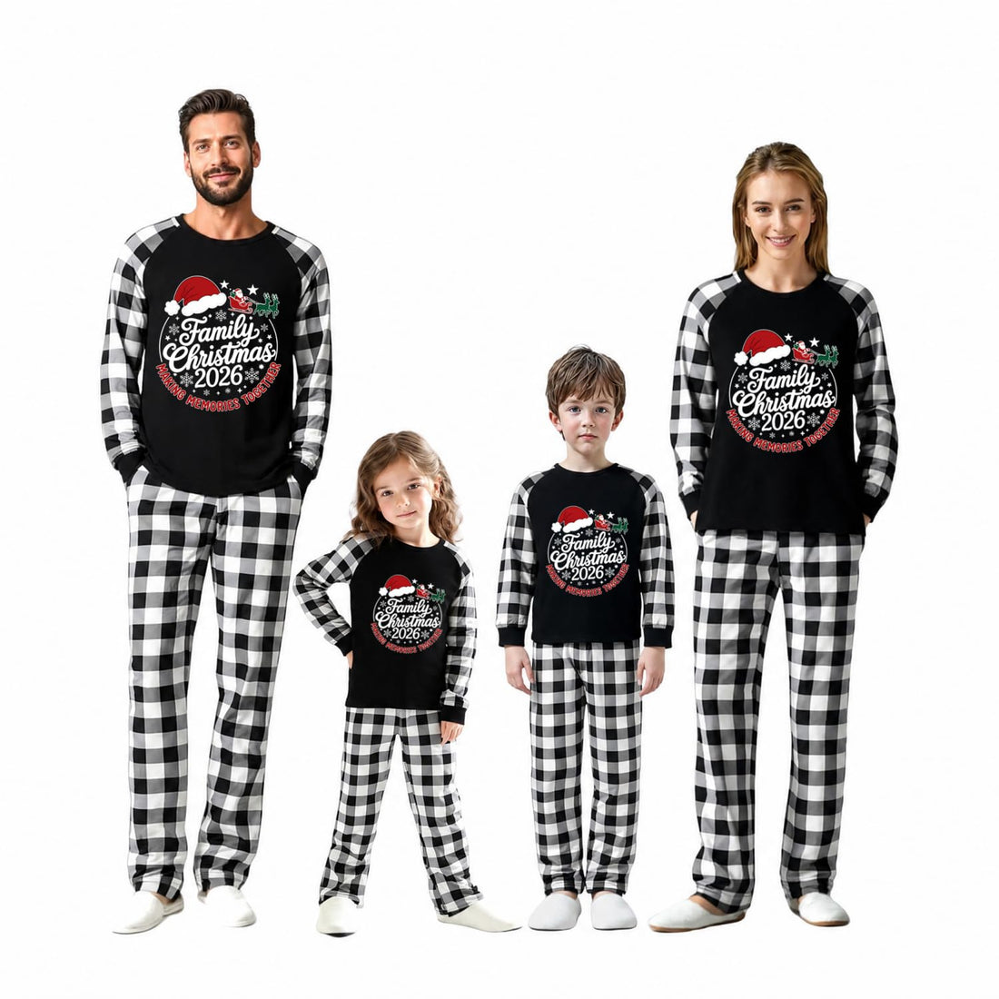 Family Christmas Match Pajamas Christmas Family Pjs Sets With Pocket