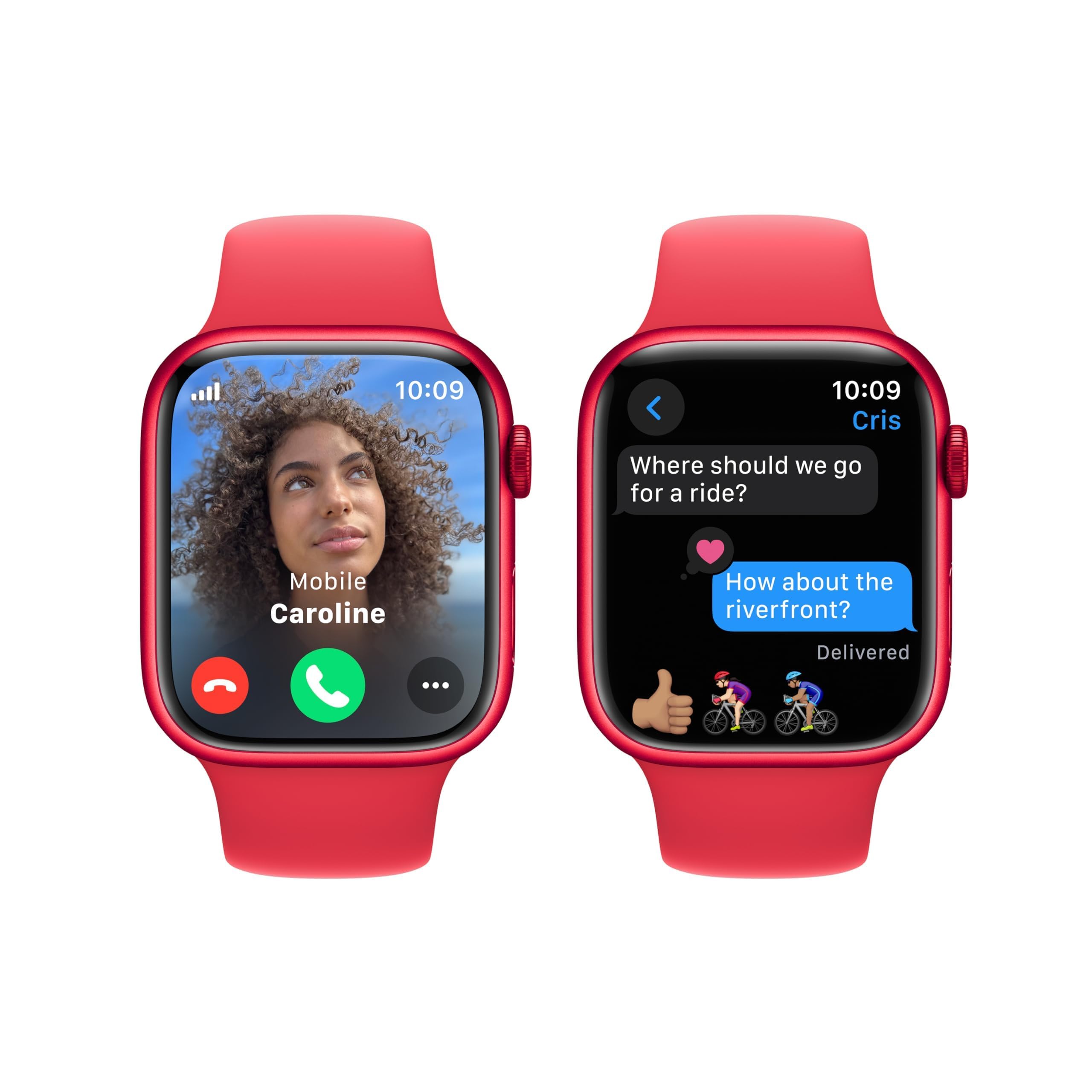 Apple Watch Series 9 [GPS 45mm] Midnight Aluminum Case with Midnight Sport Band M/L (Renewed)