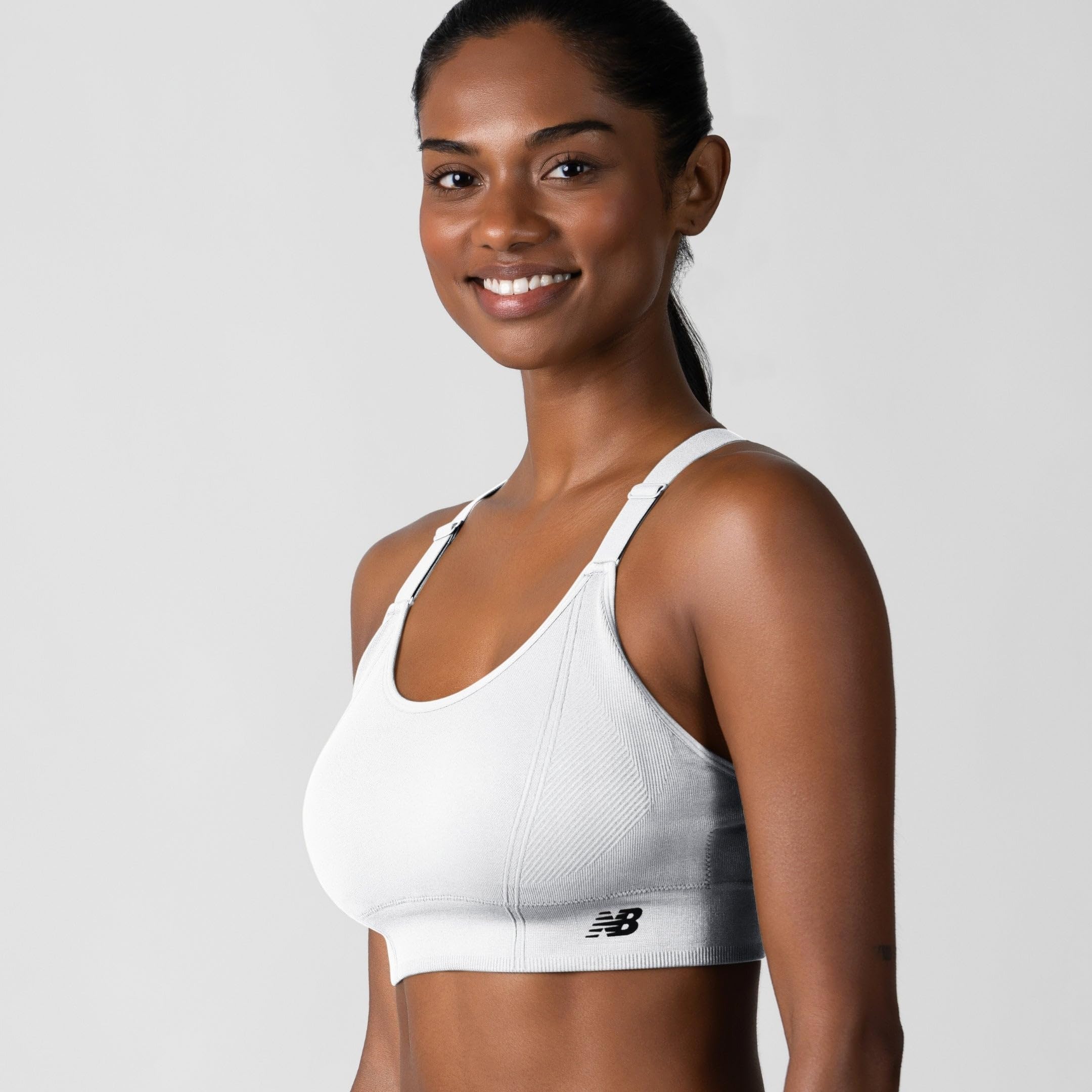 New Balance 2 Pack Sports Bras for Women, Seamless Wirefree Womens Sports Bra with Removable Pads, Athletic Wear for Workout