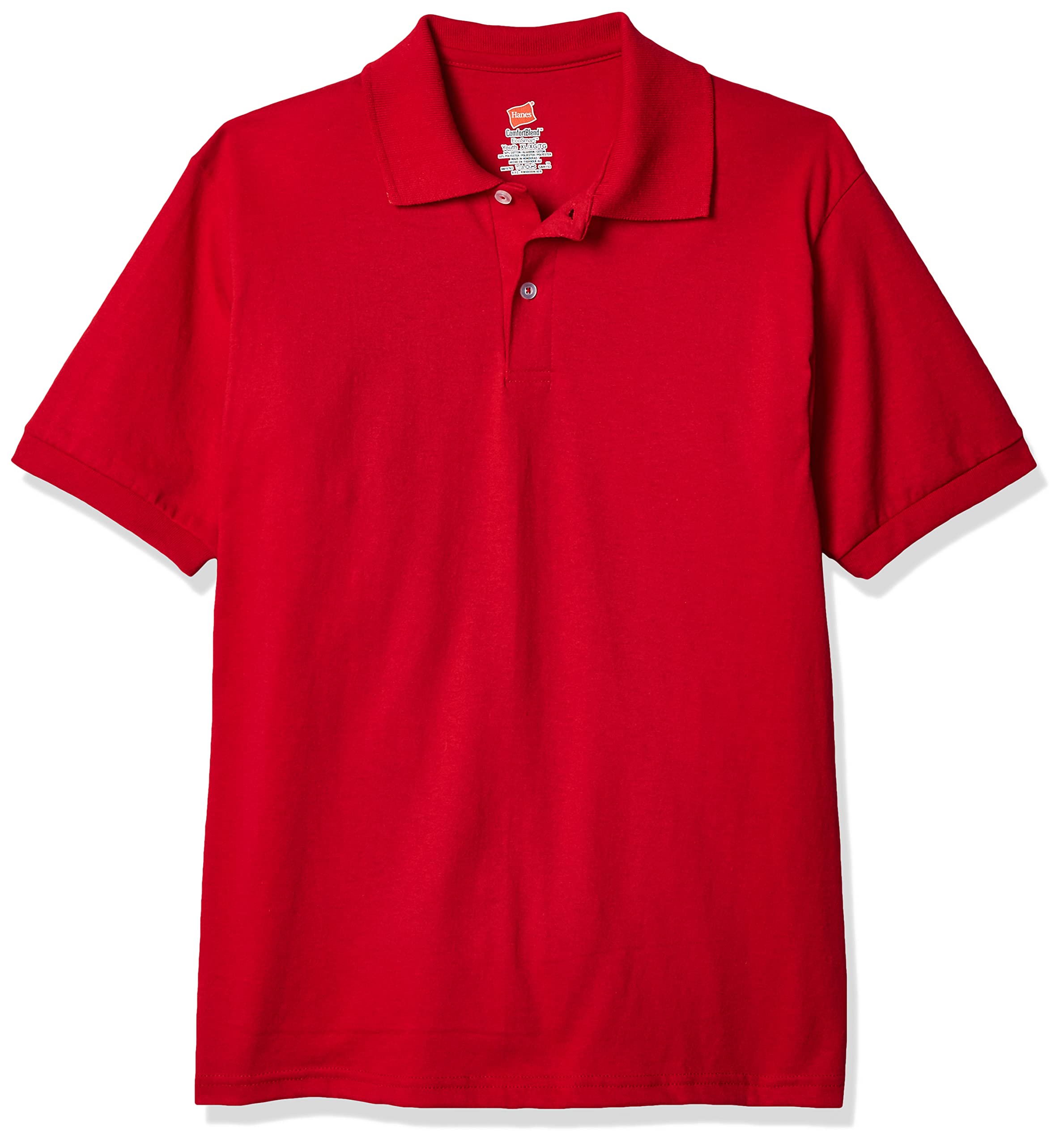 Hanes Boys' Short Sleeve Eco Smart Jersey Polo