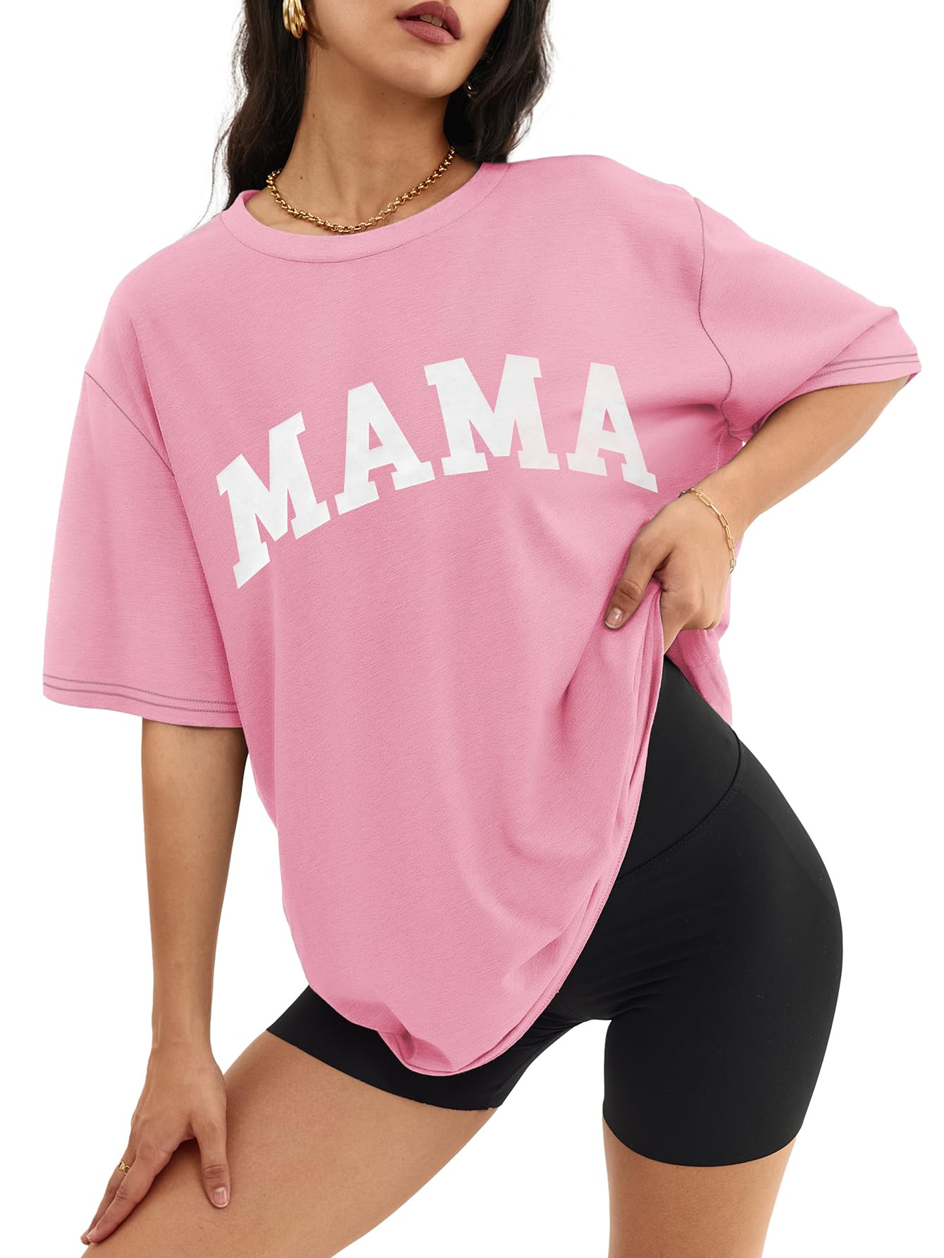 ATHMILE Womens Oversized T Shirts Casual Tee Workout Tops Gym Clothes Summer Loose Fit Short Sleeve Graphics Basic Y2K 2026