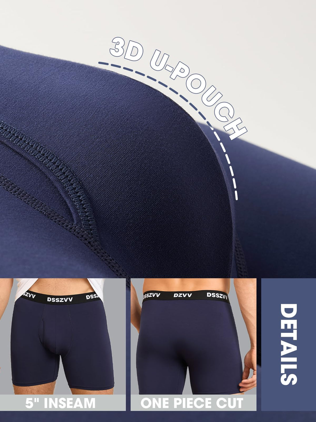 Men's Boxer Briefs Soft Stretch Breathable Underwear for Men 3 Pack Value Comfort No Riding Up