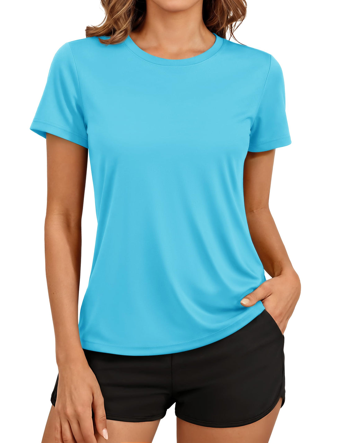 TACVASEN Women's Short Sleeve Workout Shirts UPF 50+ Sun Protection Quick Dry Athletic Tops for Running Gym Tee