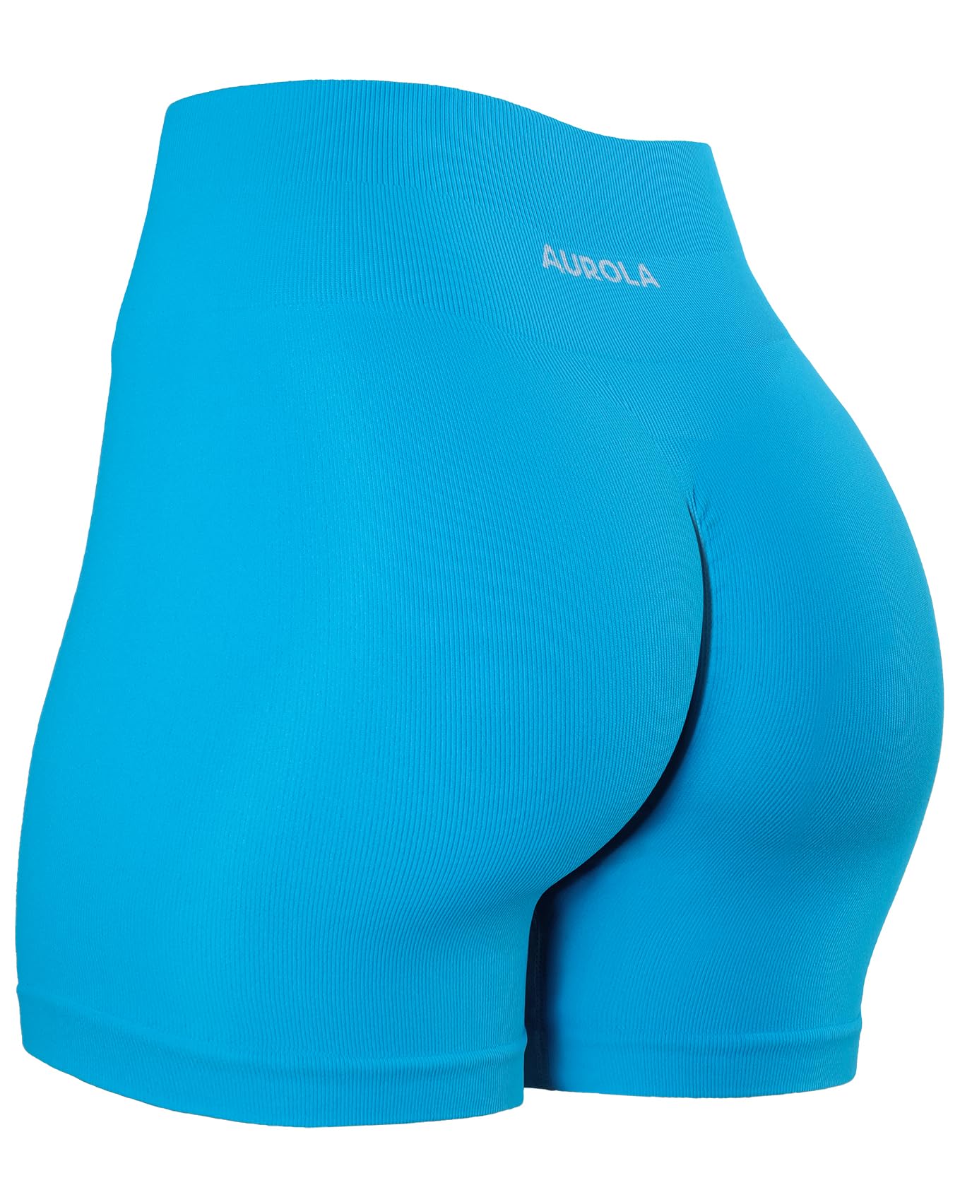 AUROLA Power Workout Shorts for Women Tummy Control Squat Proof Ribbed Thick Seamless Scrunch Active Short