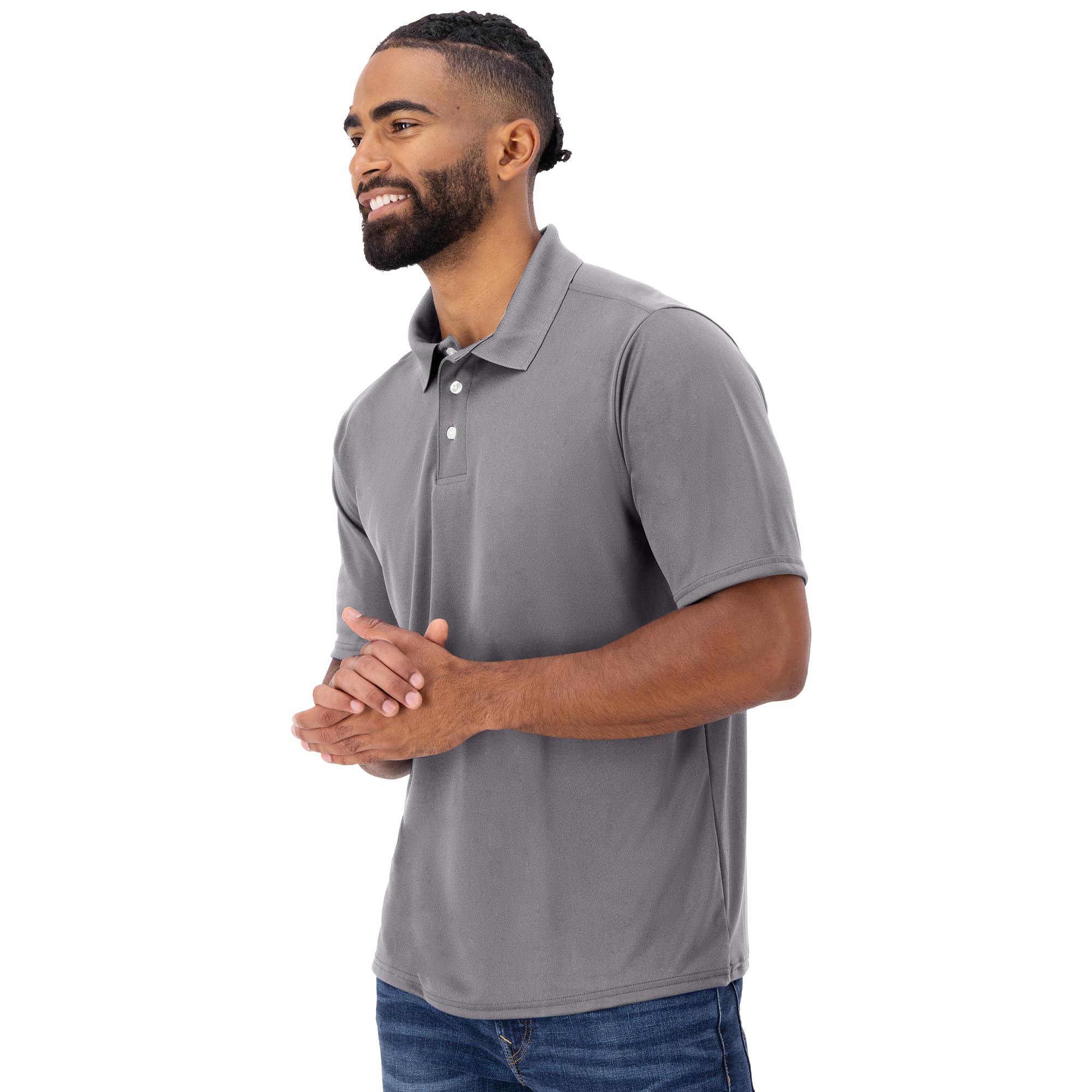 Hanes Men's Cool DRI Polo Shirt, Quick-Drying Performance Polo for Men, UPF Protection