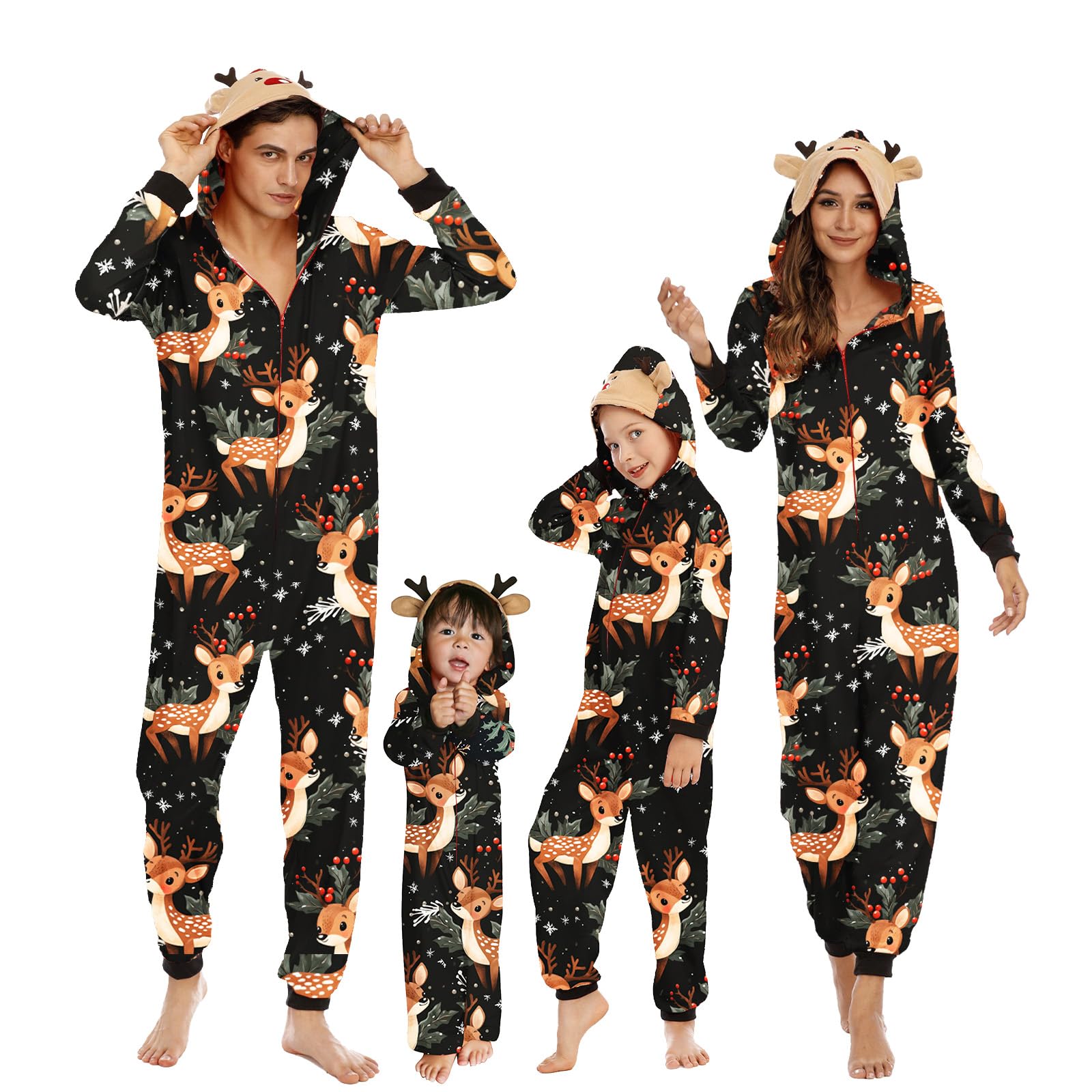 Neufigr Family Christmas Pajamas Matching Sets, Xmas PJs Mathching Set, Holiday Family Sleepwear Sets Long Sleeves Onesies