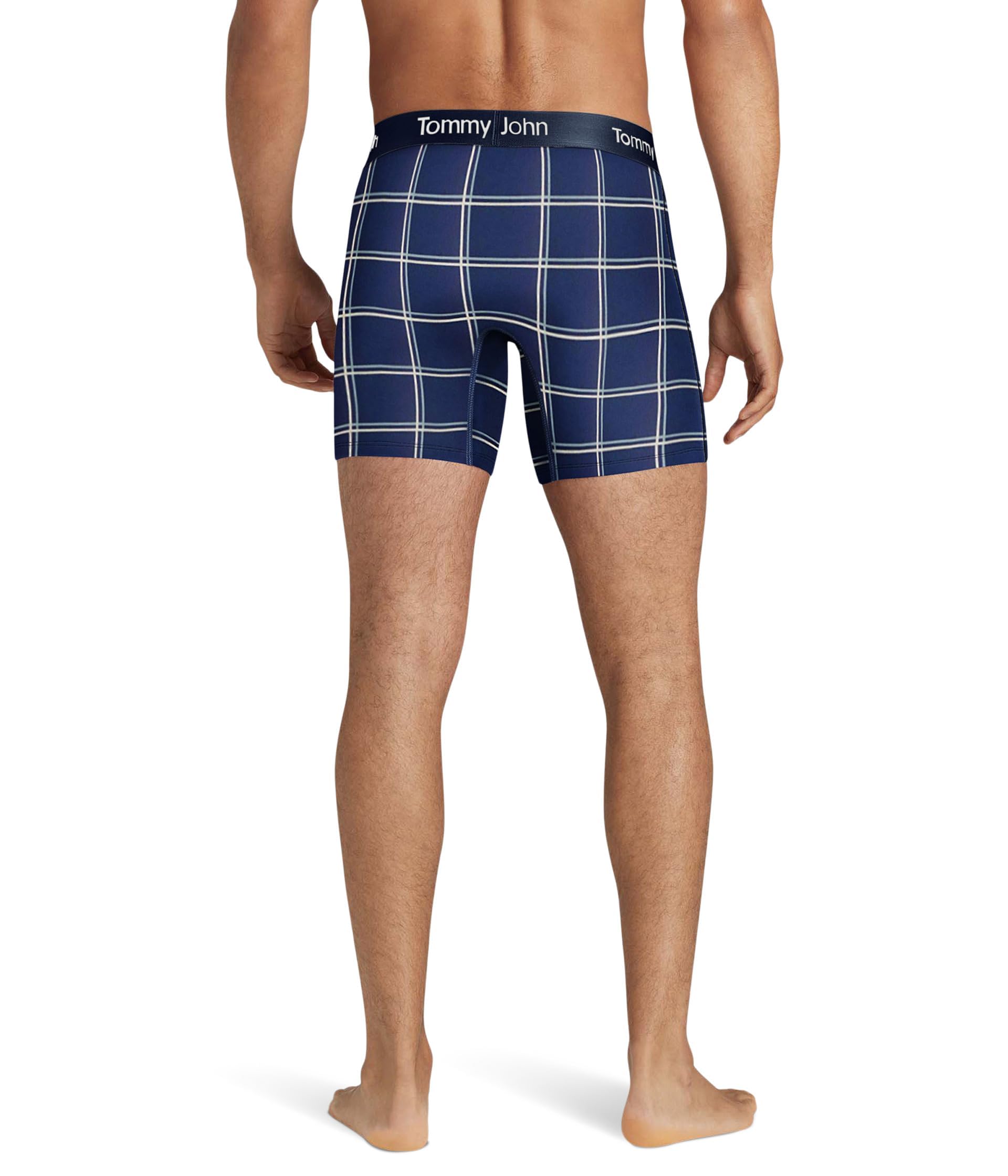 Tommy John Men's Mid-Length Boxer Briefs - Second Skin Fabric - 6" Inseam, Underwear with Contour Pouch and Quick Draw Fly
