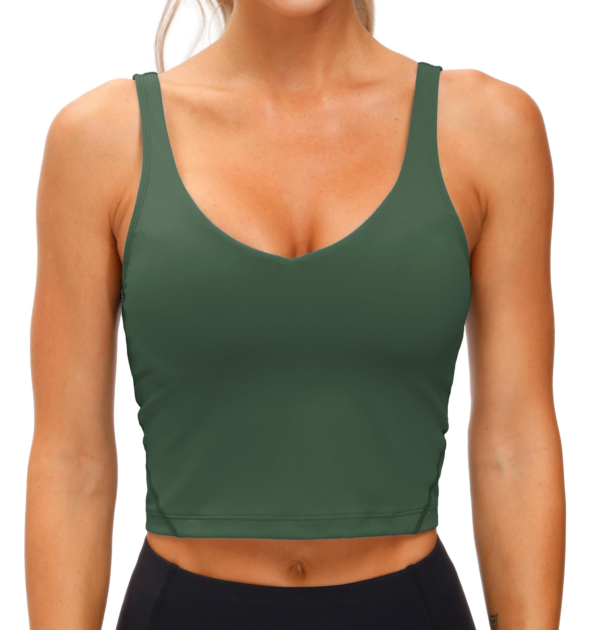 THE GYM PEOPLE Womens' Sports Bra Longline Wirefree Padded with Medium Support