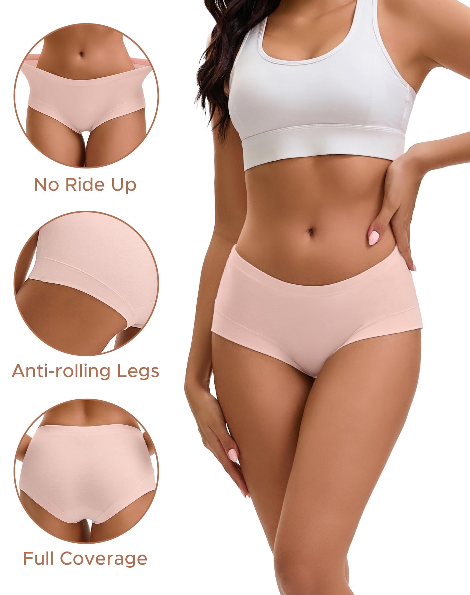 INNERSY Women's Boyshorts Underwear Cotton Soft Boxer Briefs 4-Pack