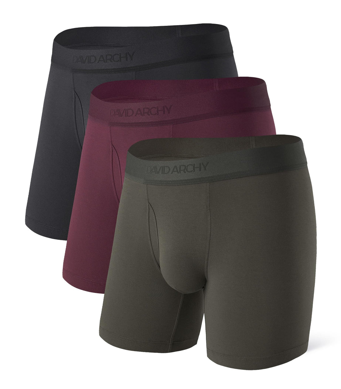 DAVID ARCHY Mens Underwear Breathable Silky Soft Modal Boxer Briefs for Men Pack 4, Wide Waistband No Ride Up